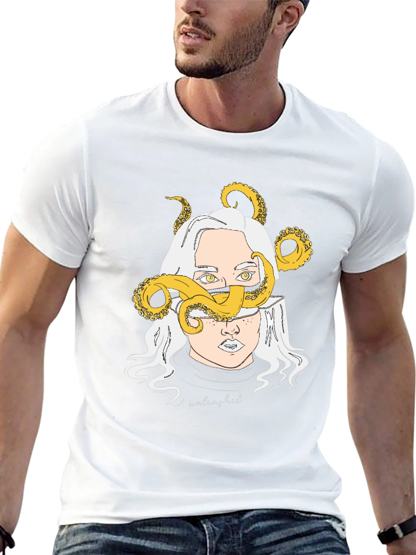 Unleashed Kraken Graphic Tee - Black Cotton T-Shirt