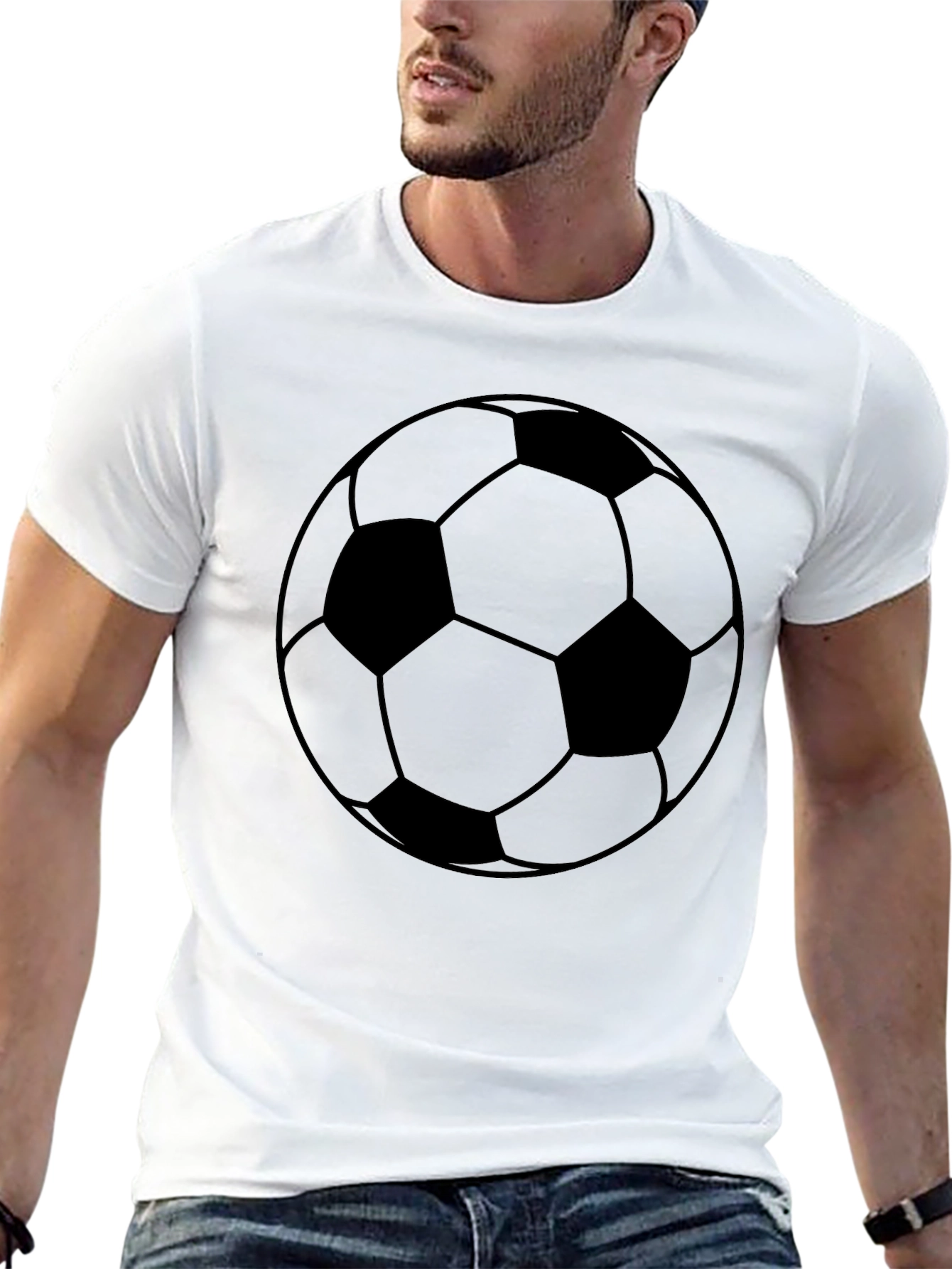 Classic Soccer Ball Graphic Tee - Black