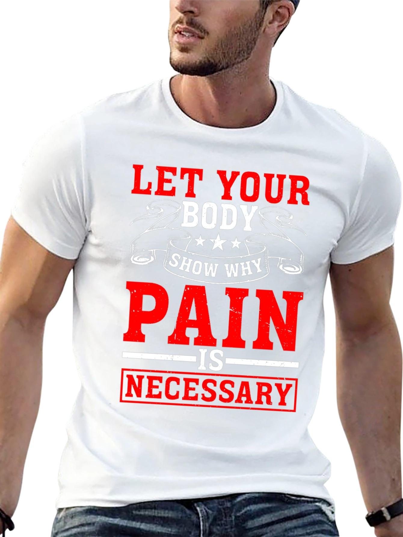 Motivational Workout T-Shirt: Pain is Necessary