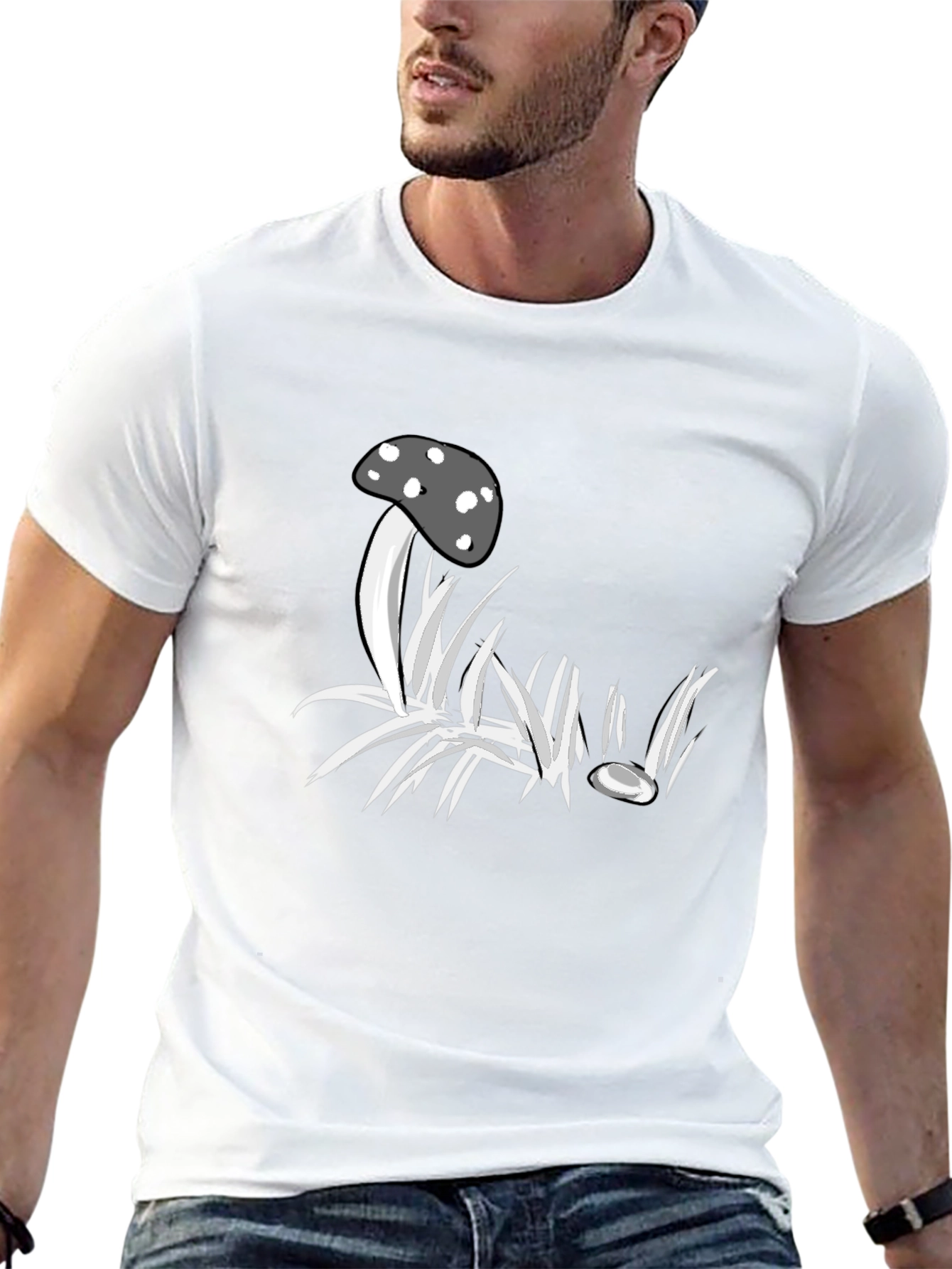 Mushroom Graphic Black T-Shirt - Unique Design
