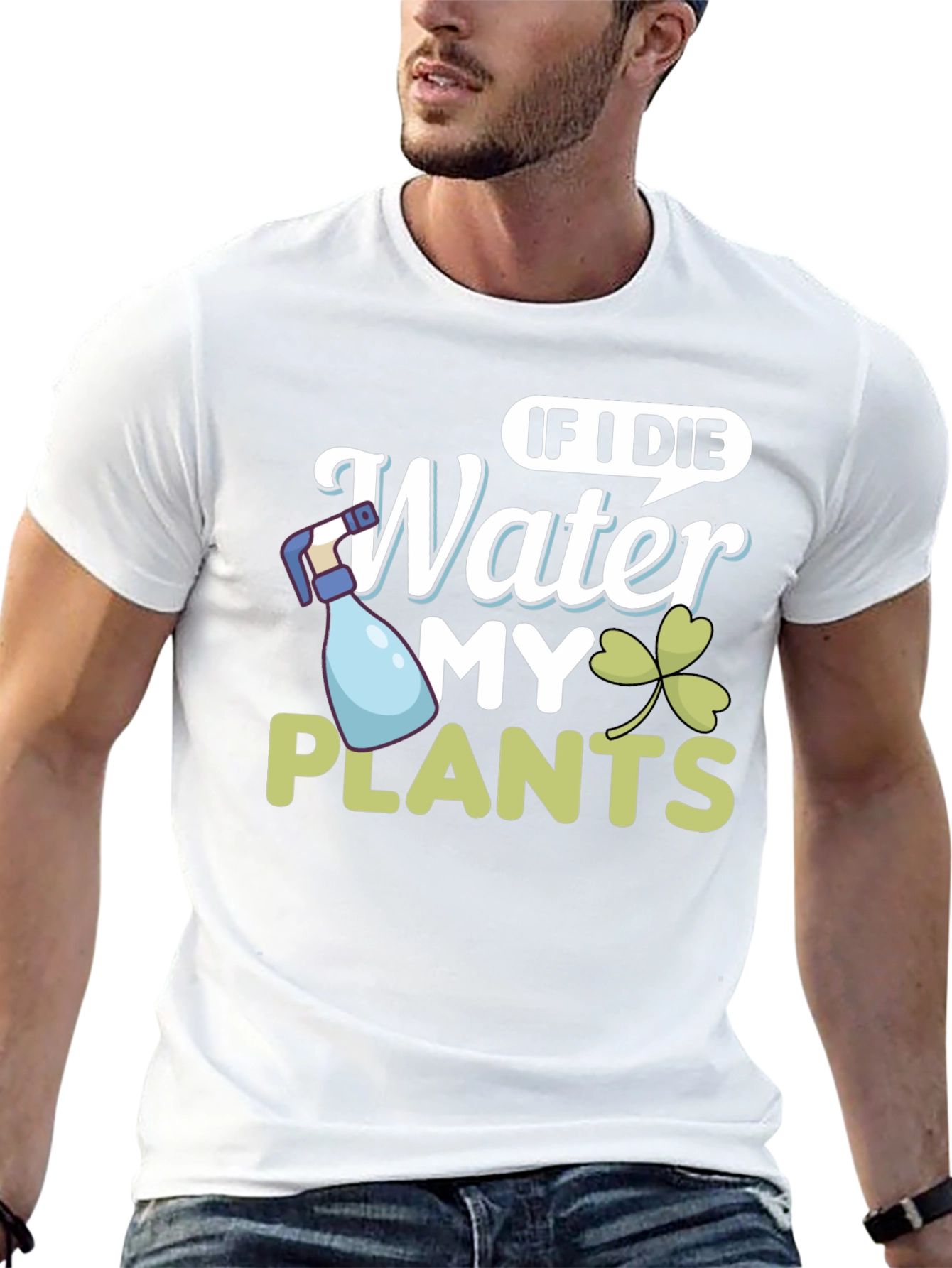 If I Die Water My Plants Black Graphic Tee