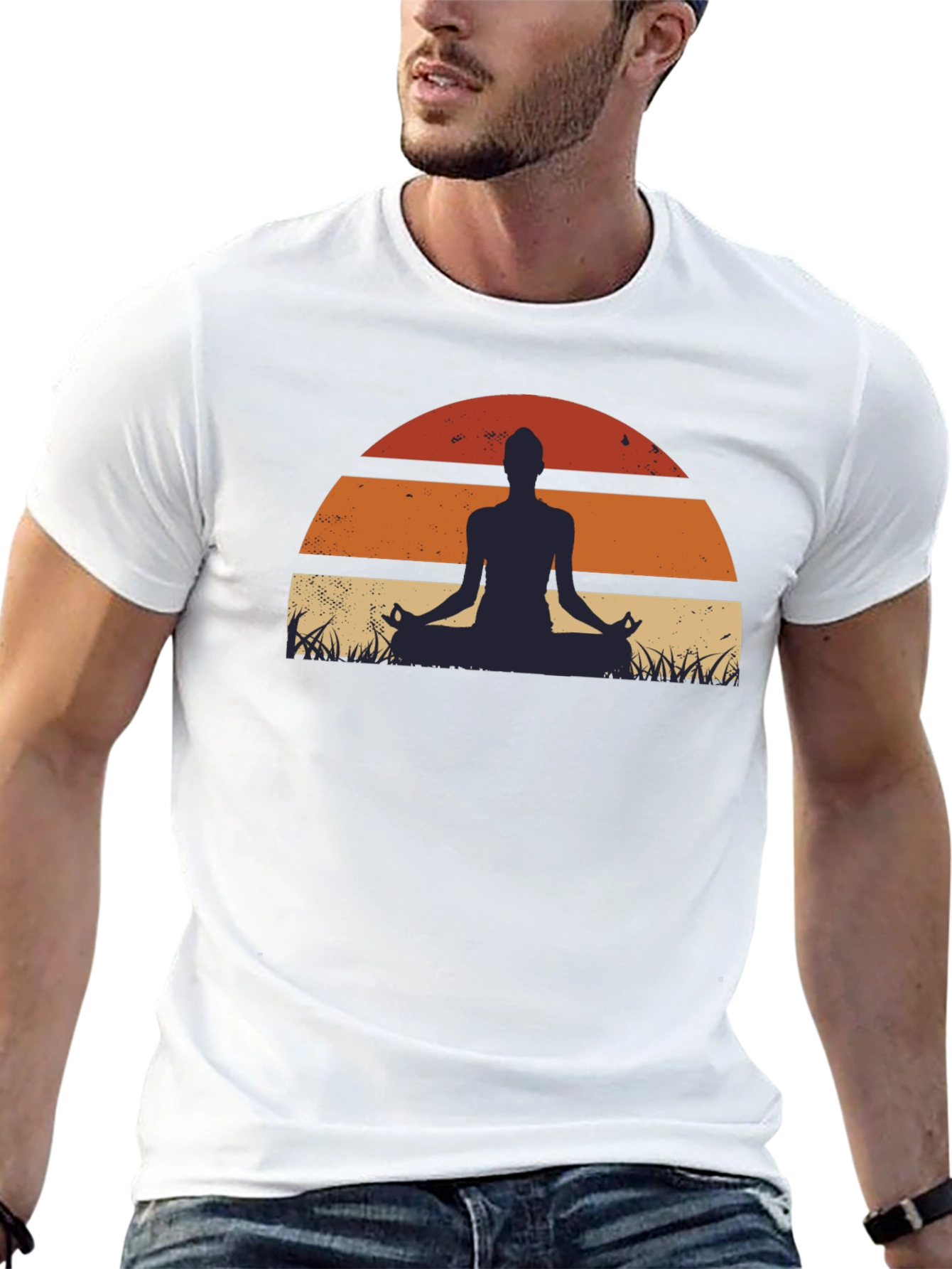 Yoga Sunset Graphic T-Shirt - Meditation Tee