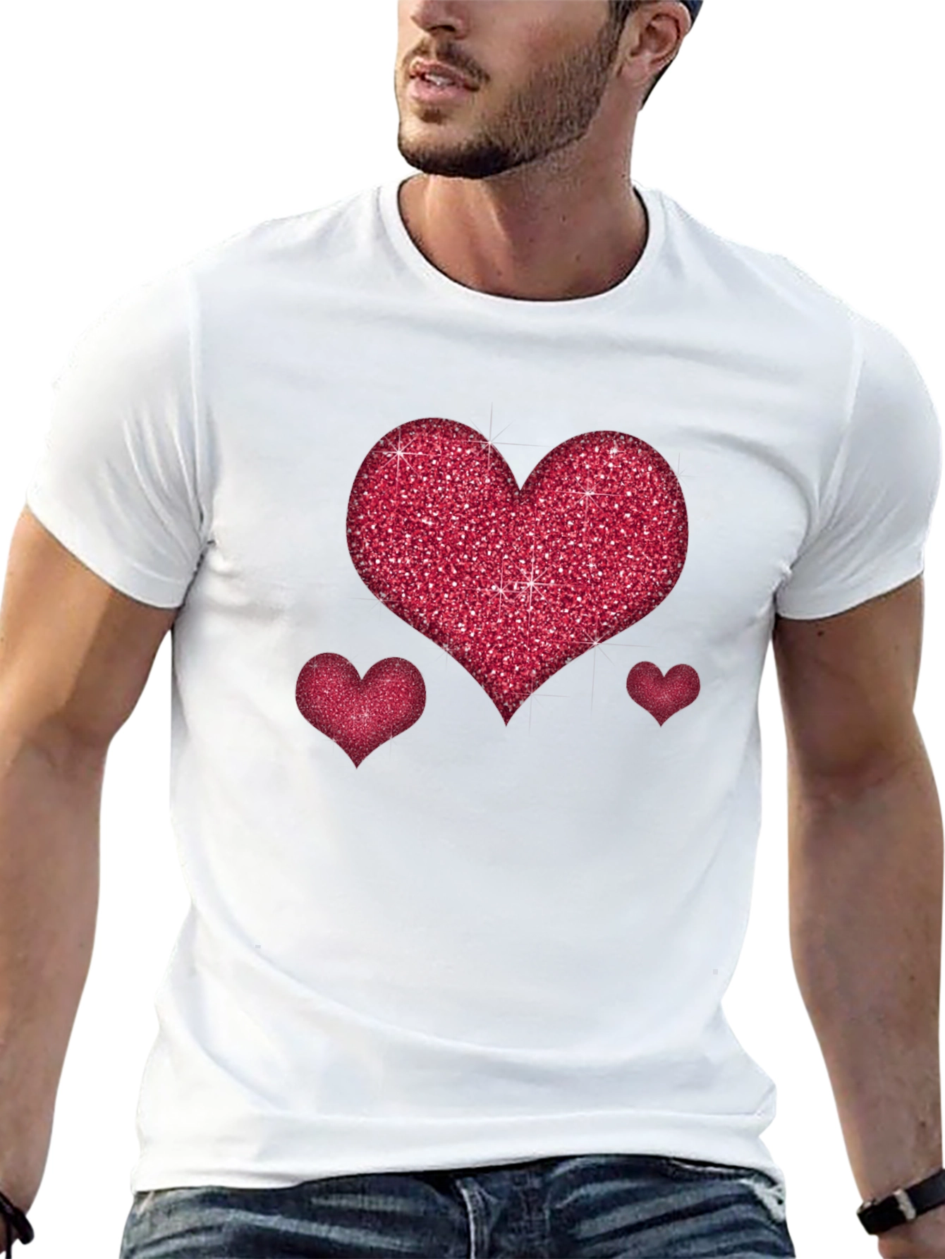 Heart Sparkle Graphic Tee - Romantic Casual Top