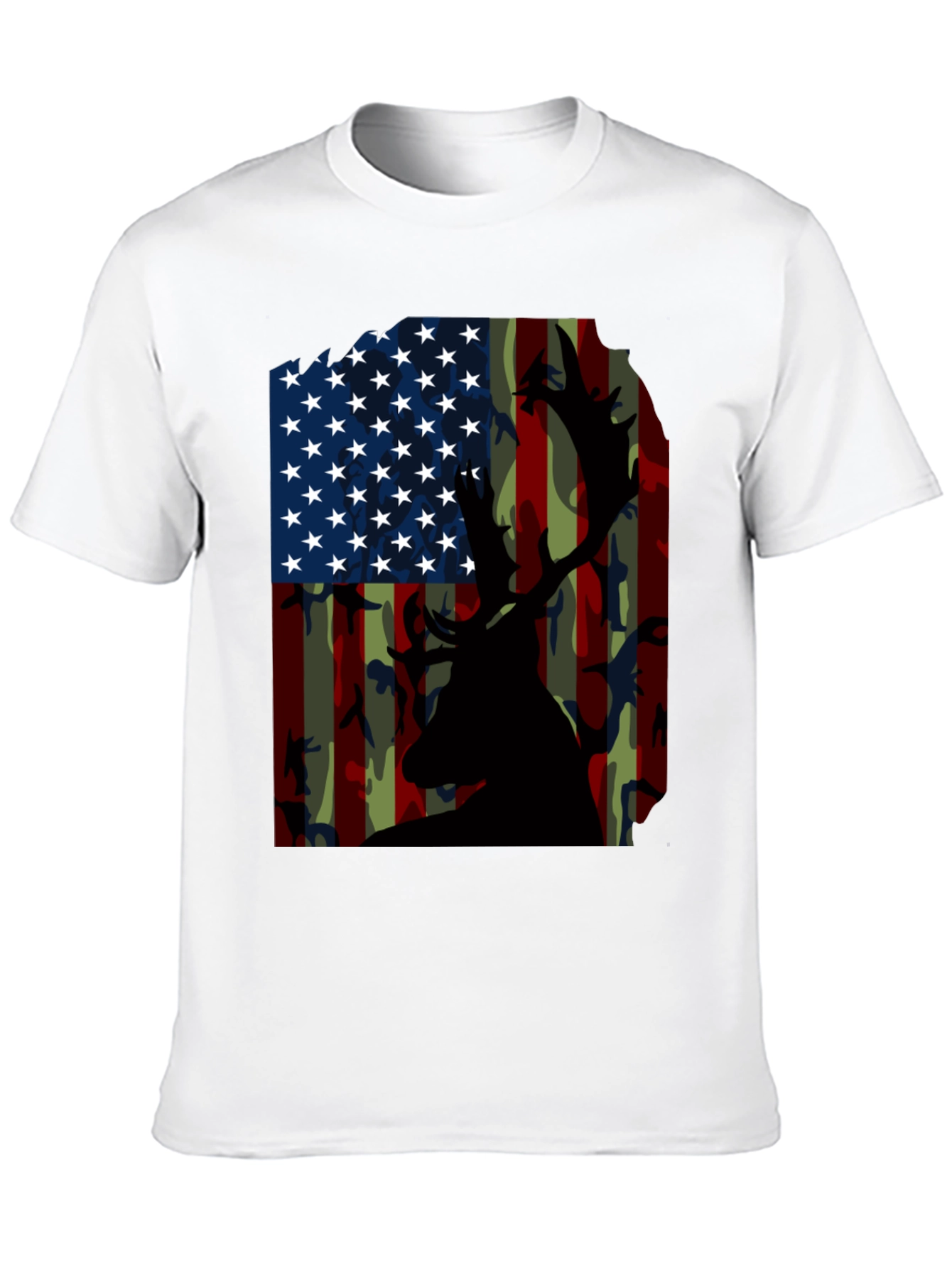 American Flag Deer Camo T-Shirt