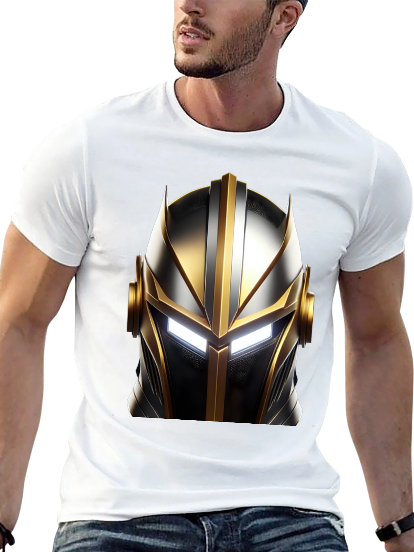 Knight Helmet Graphic Black T-Shirt
