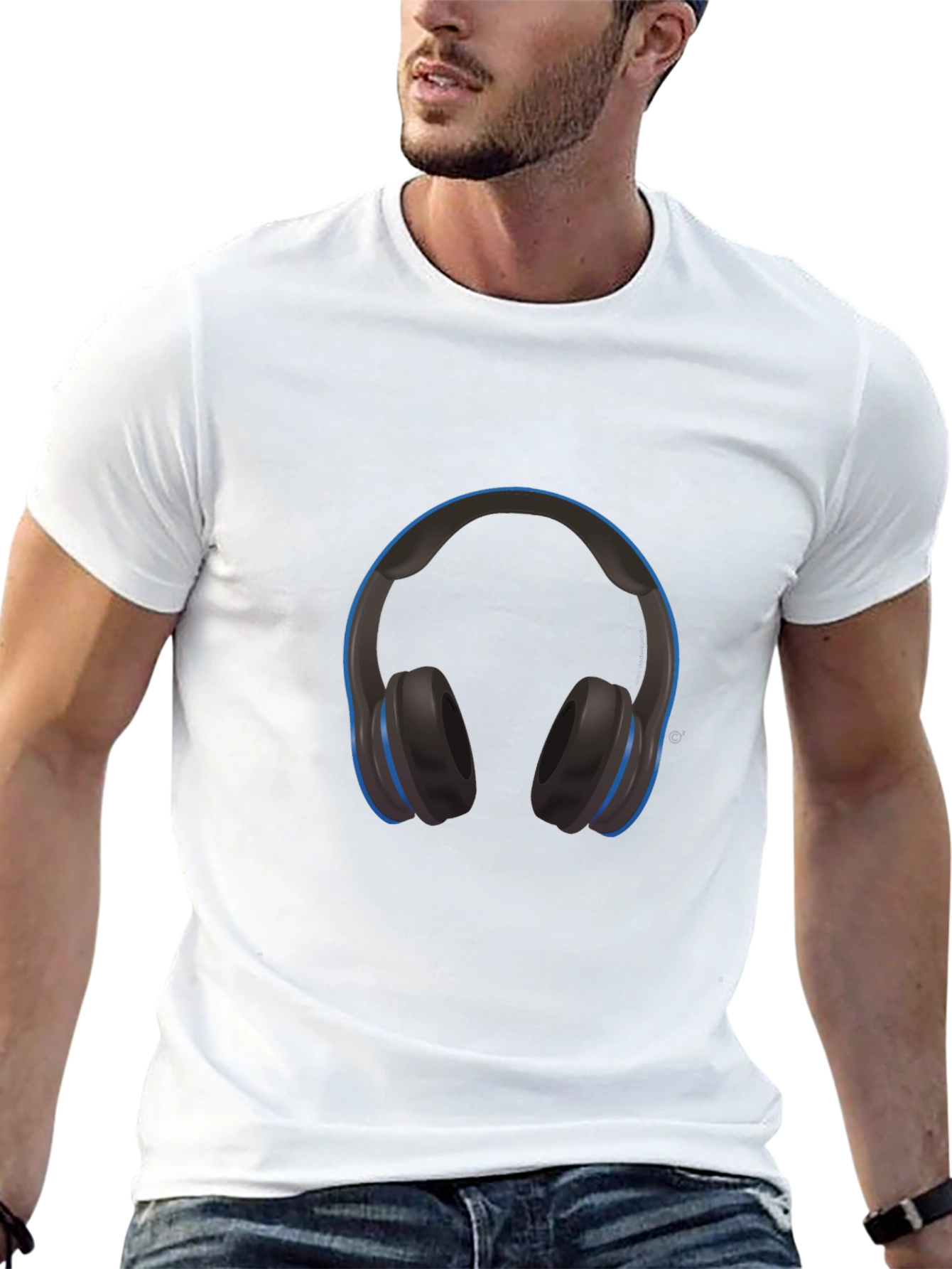 Headphone Graphic Tee - Black Casual Shirt