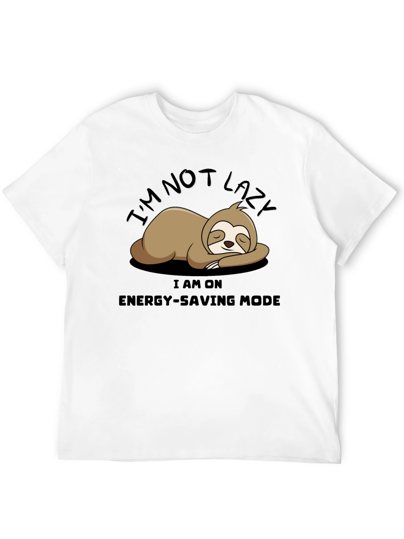 Im Not Lazy Sloth Black T-Shirt