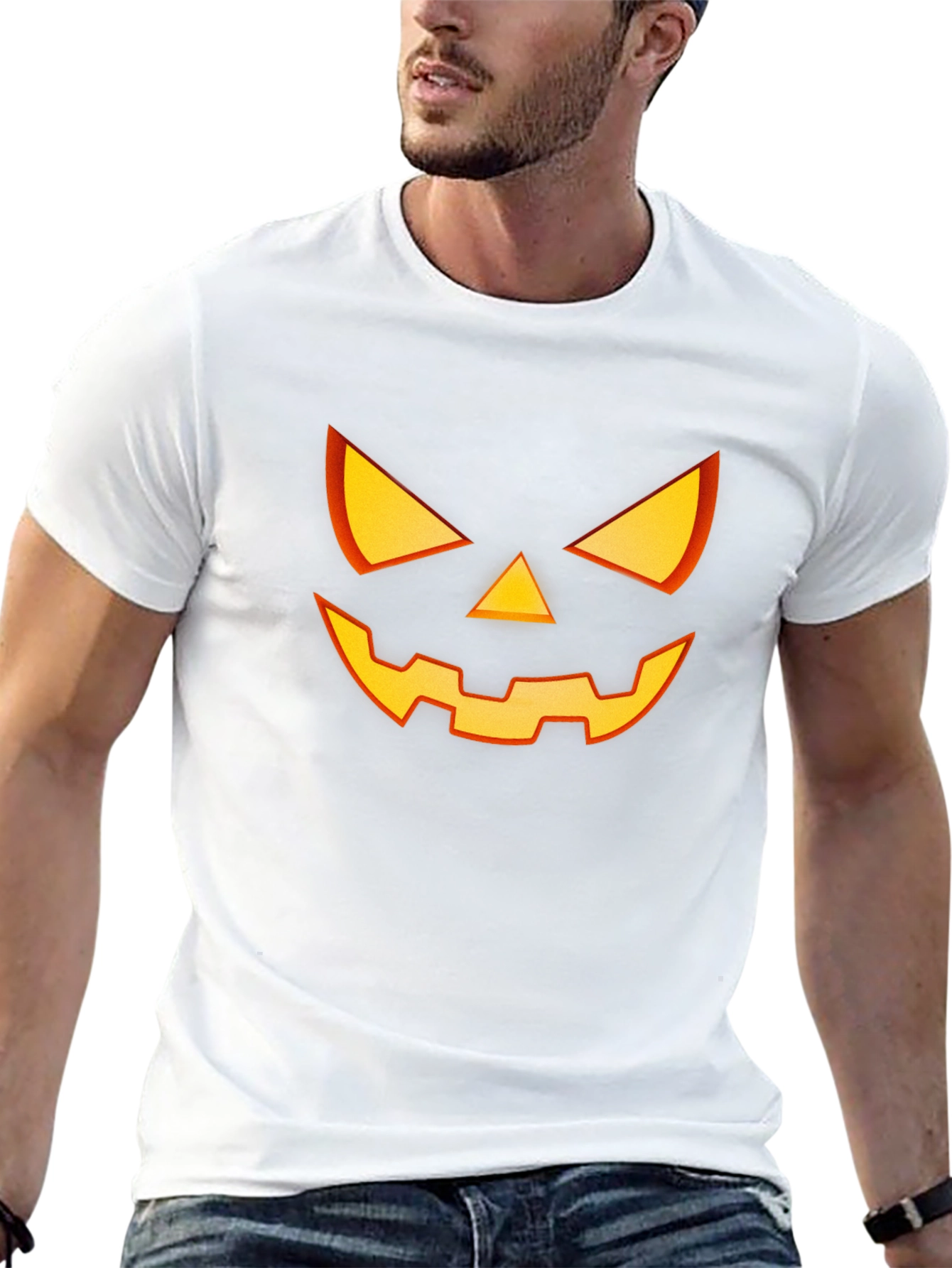 Halloween Pumpkin Face Graphic T-Shirt