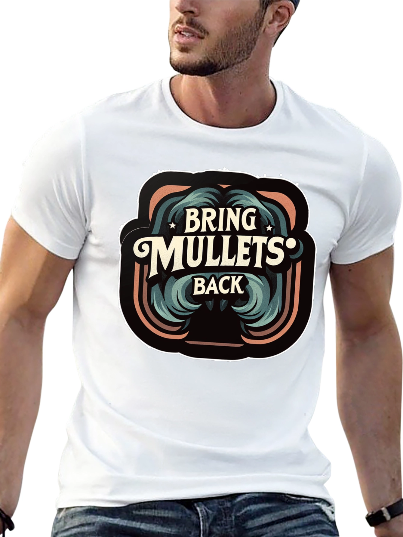 Bring Mullets Back Retro Graphic Tee - Black
