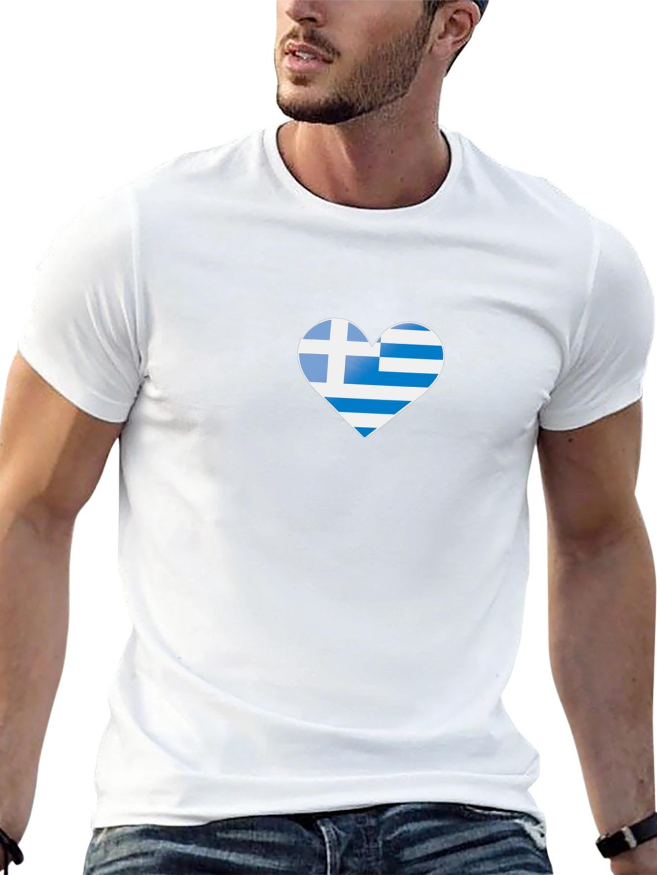 Greek Flag Heart T-Shirt