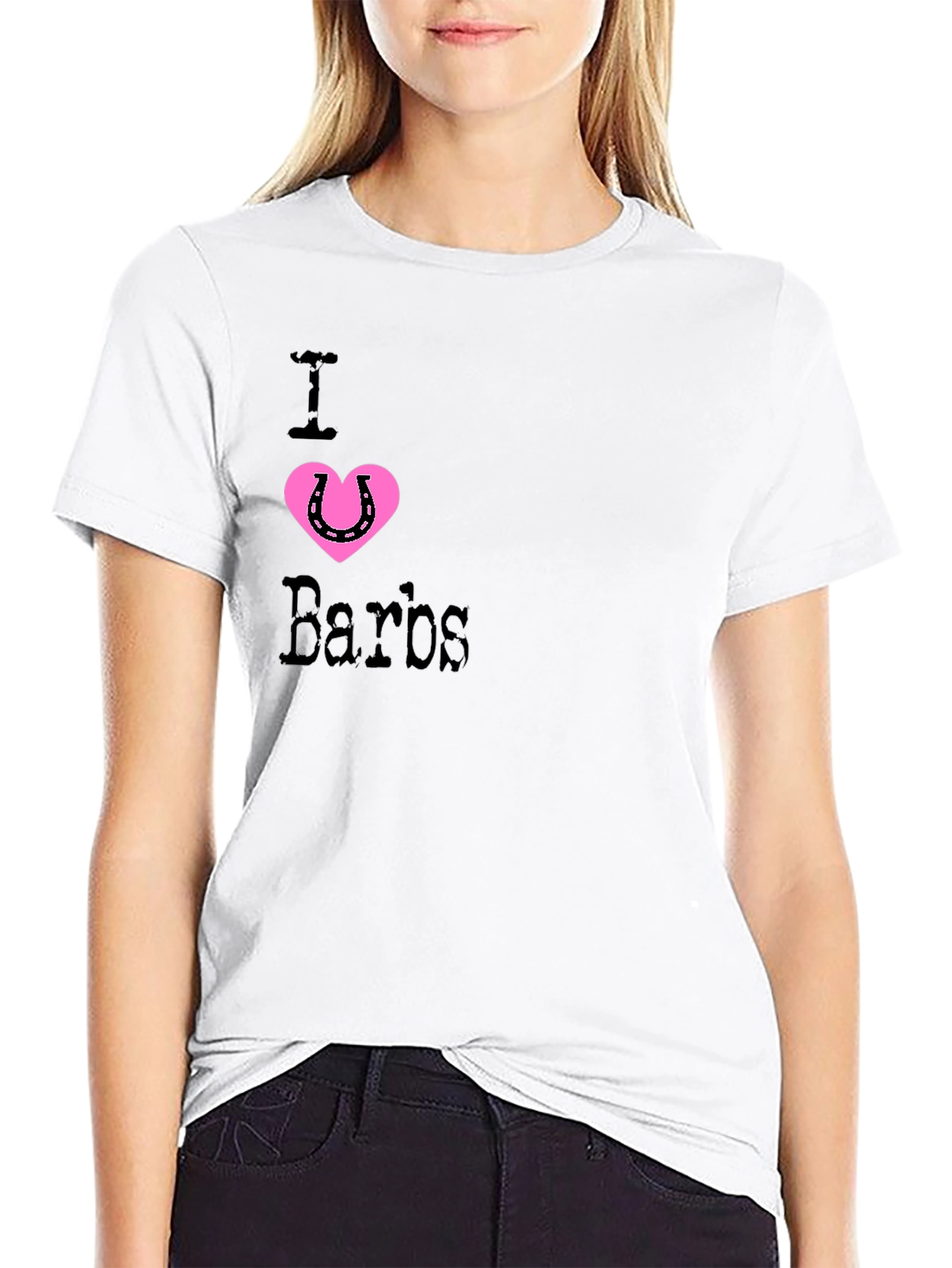 I Heart Barbs Black T-Shirt - Horseshoe Love
