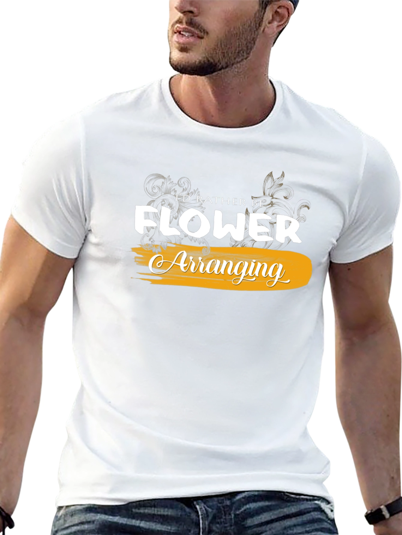 Id Rather Be Flower Arranging Black T-Shirt