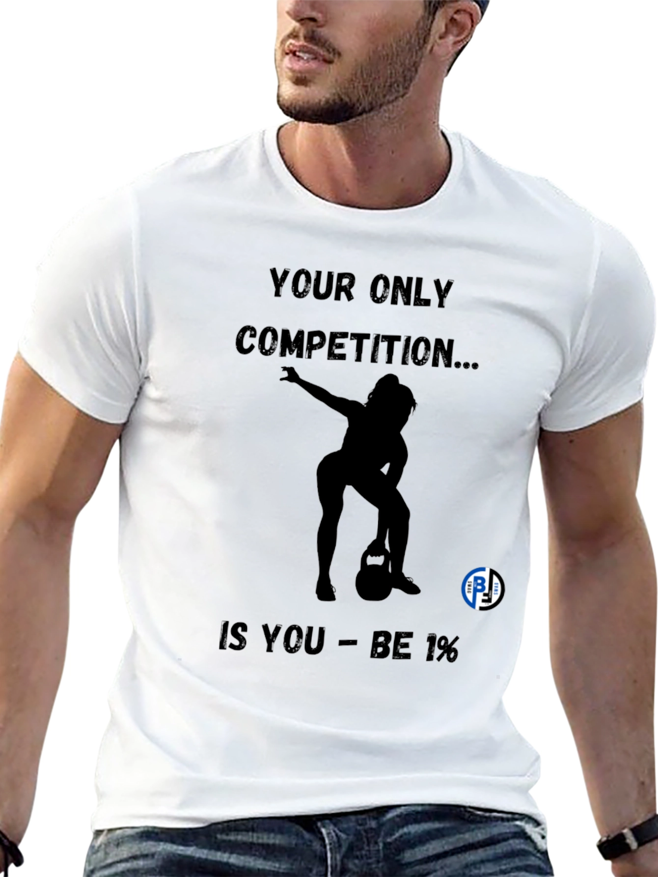Motivational Black T-Shirt - Be 1% Competition