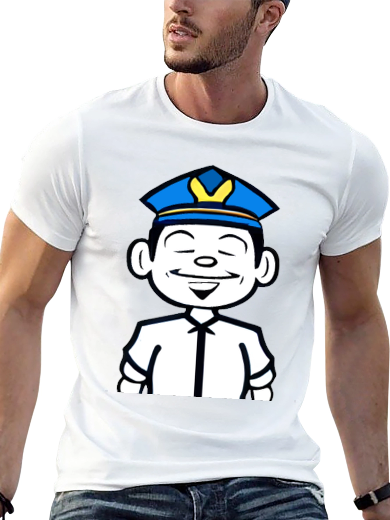 Cartoon Cop T-Shirt - Black Graphic Tee