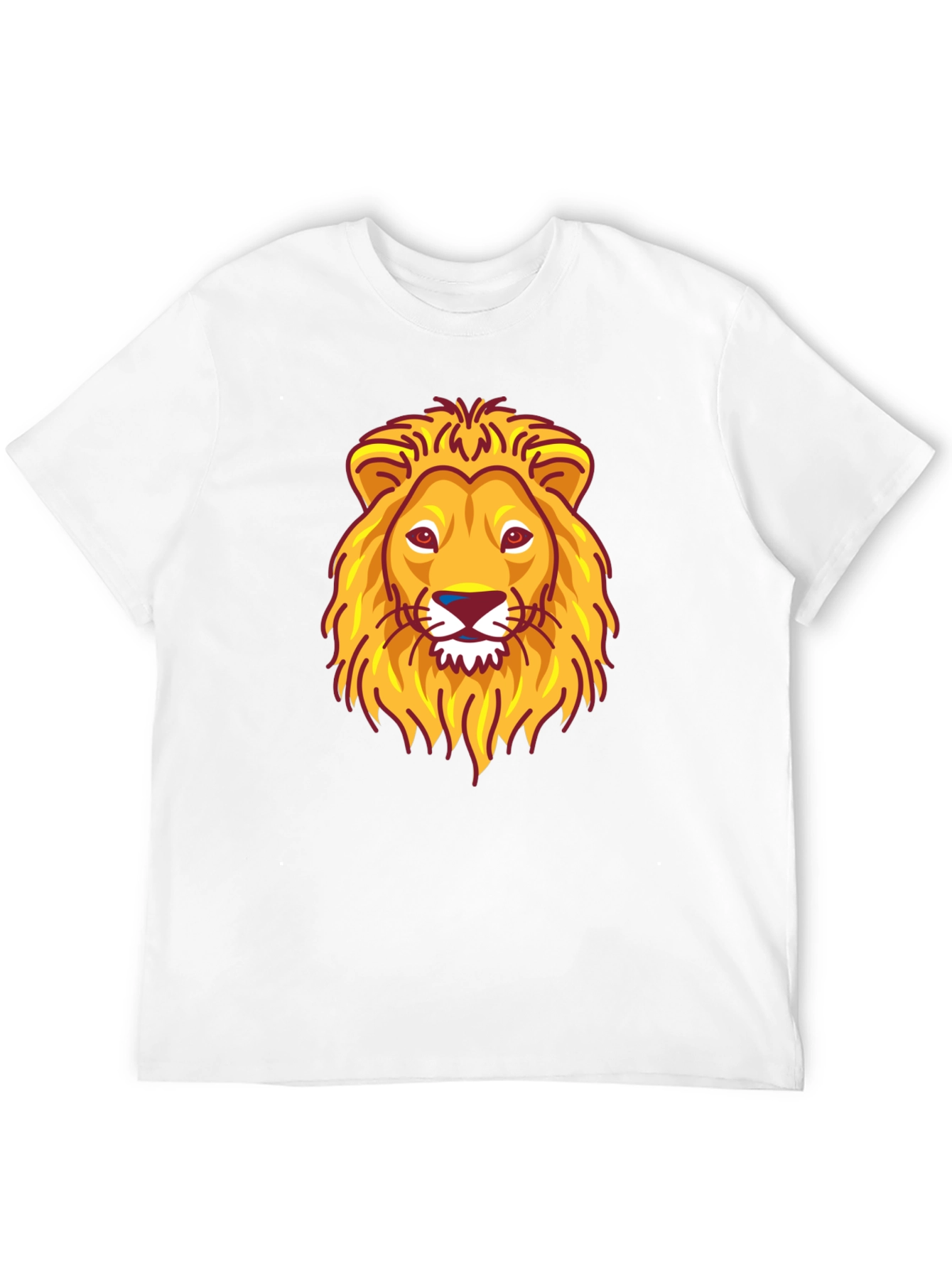 Lion Head Graphic Print Black T-Shirt