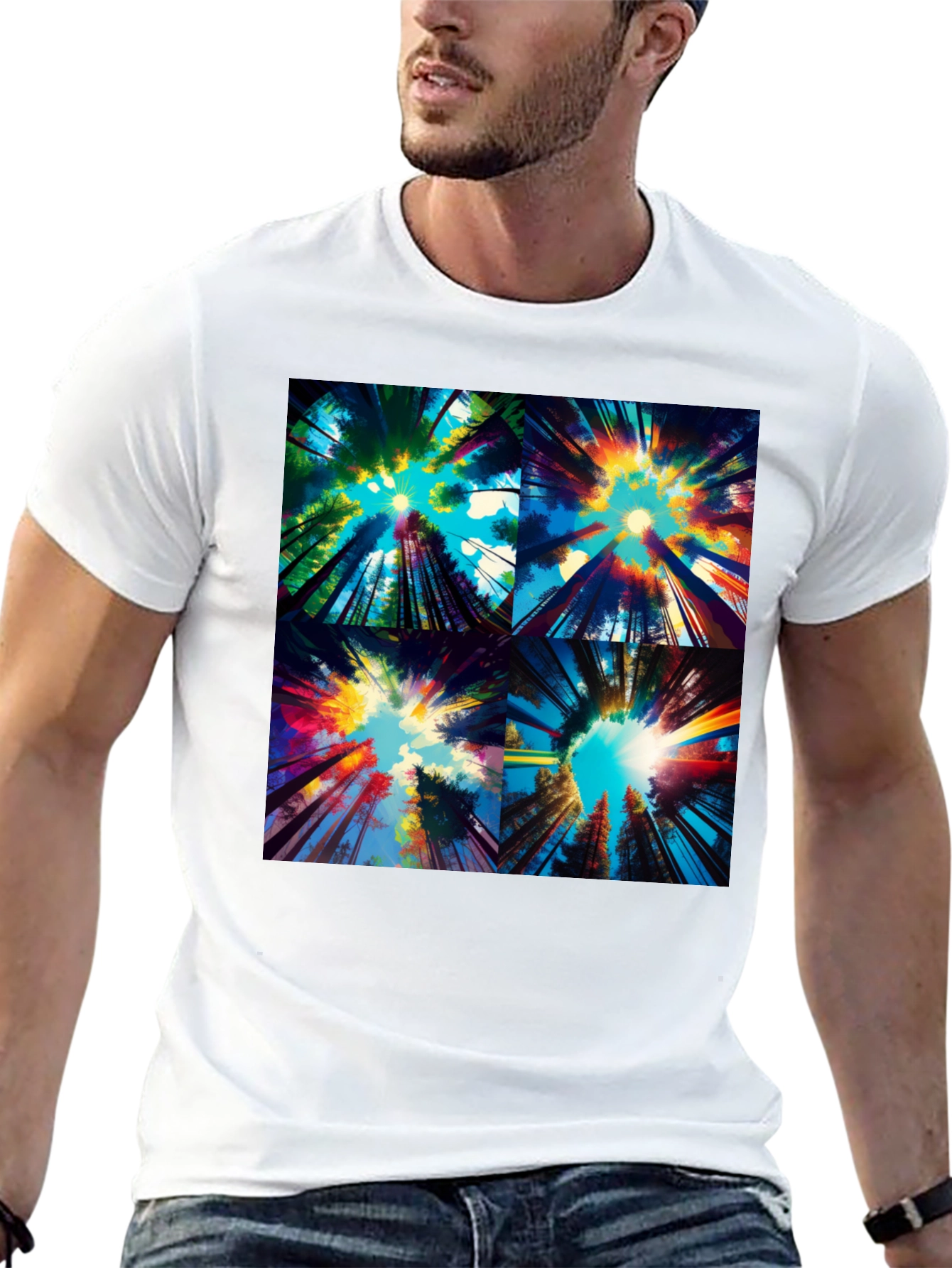 Vivid Forest T-Shirt - Artistic Graphic Tee