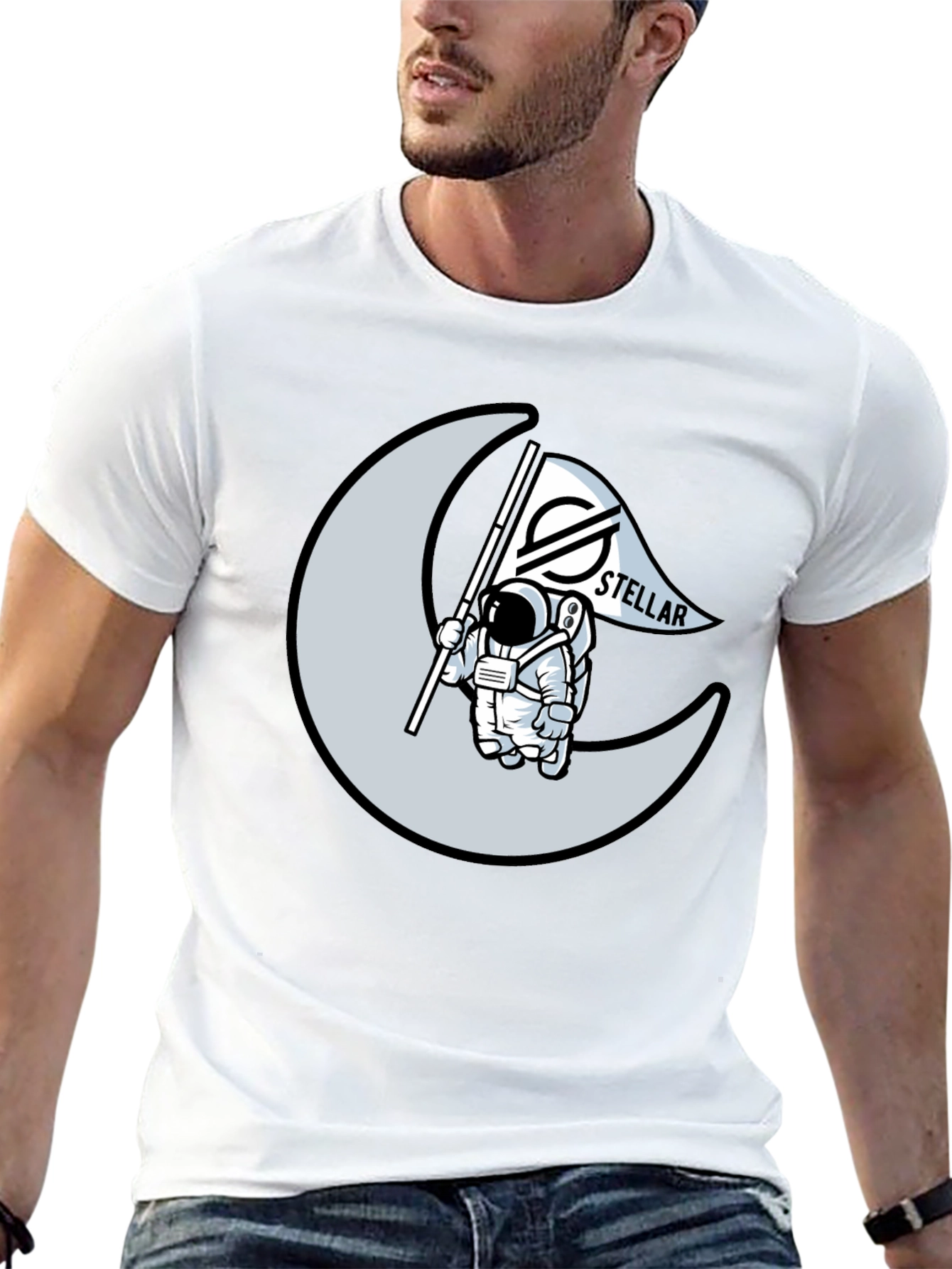 Astronaut Moon Stellar T-Shirt - Crypto Tee