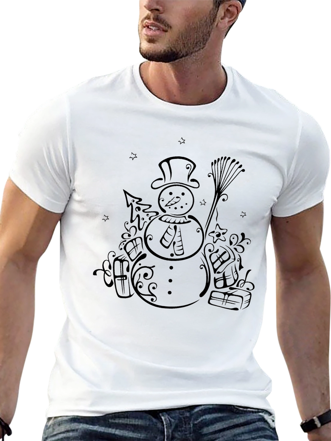 Festive Snowman Graphic Tee - Holiday Cheer!
