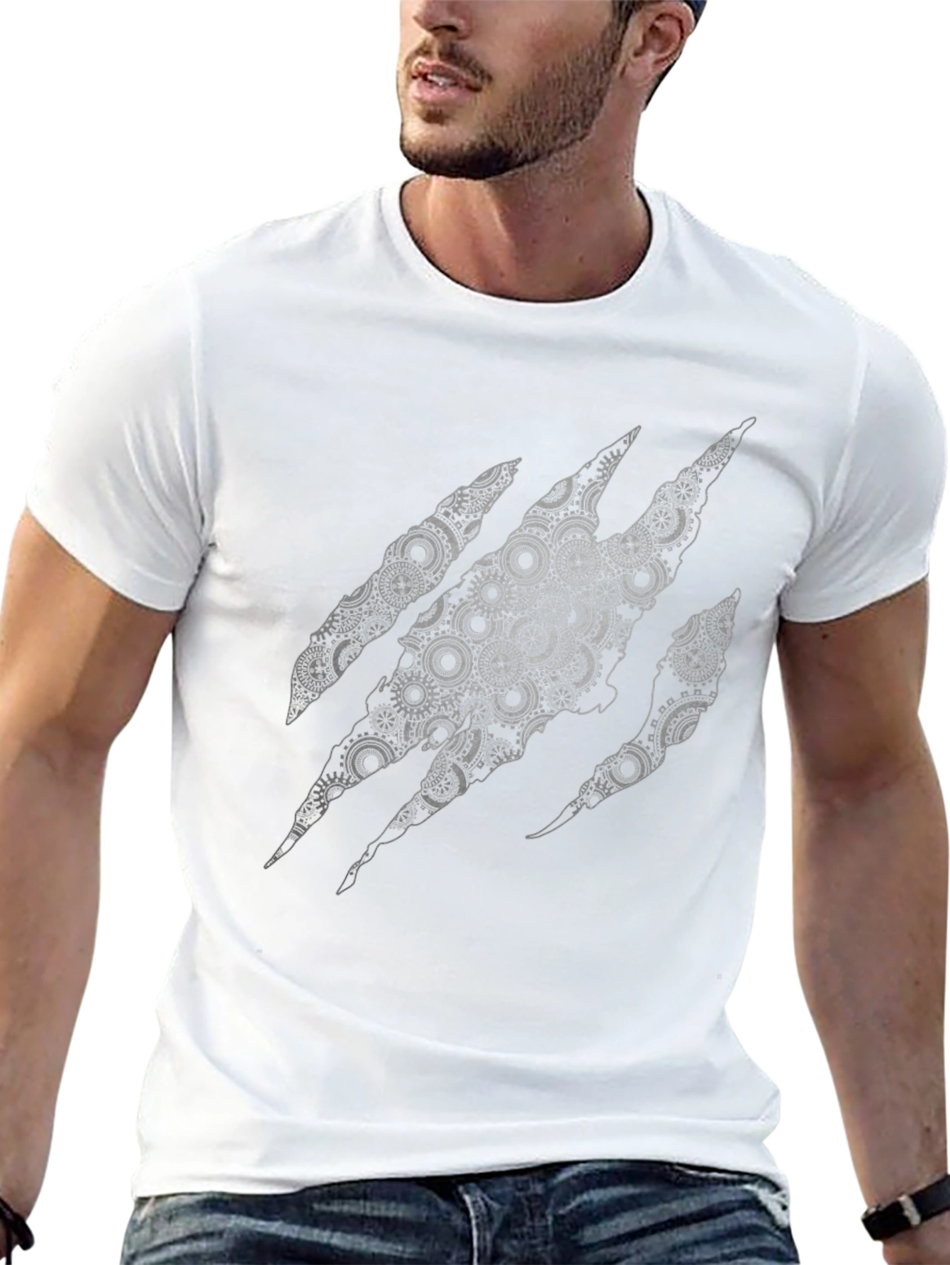 Steampunk Claw T-Shirt - Unique Gear Design