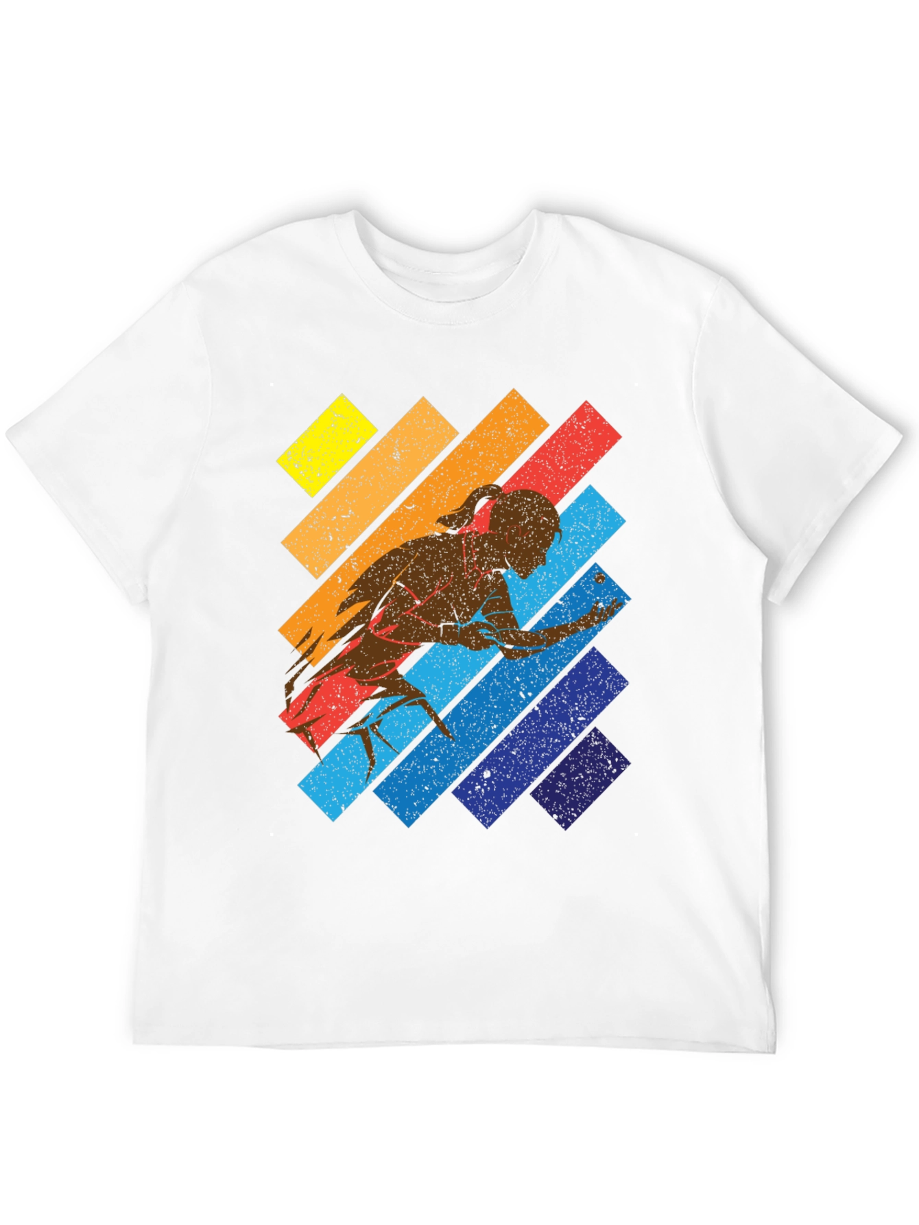Retro Table Tennis Player Graphic T-Shirt