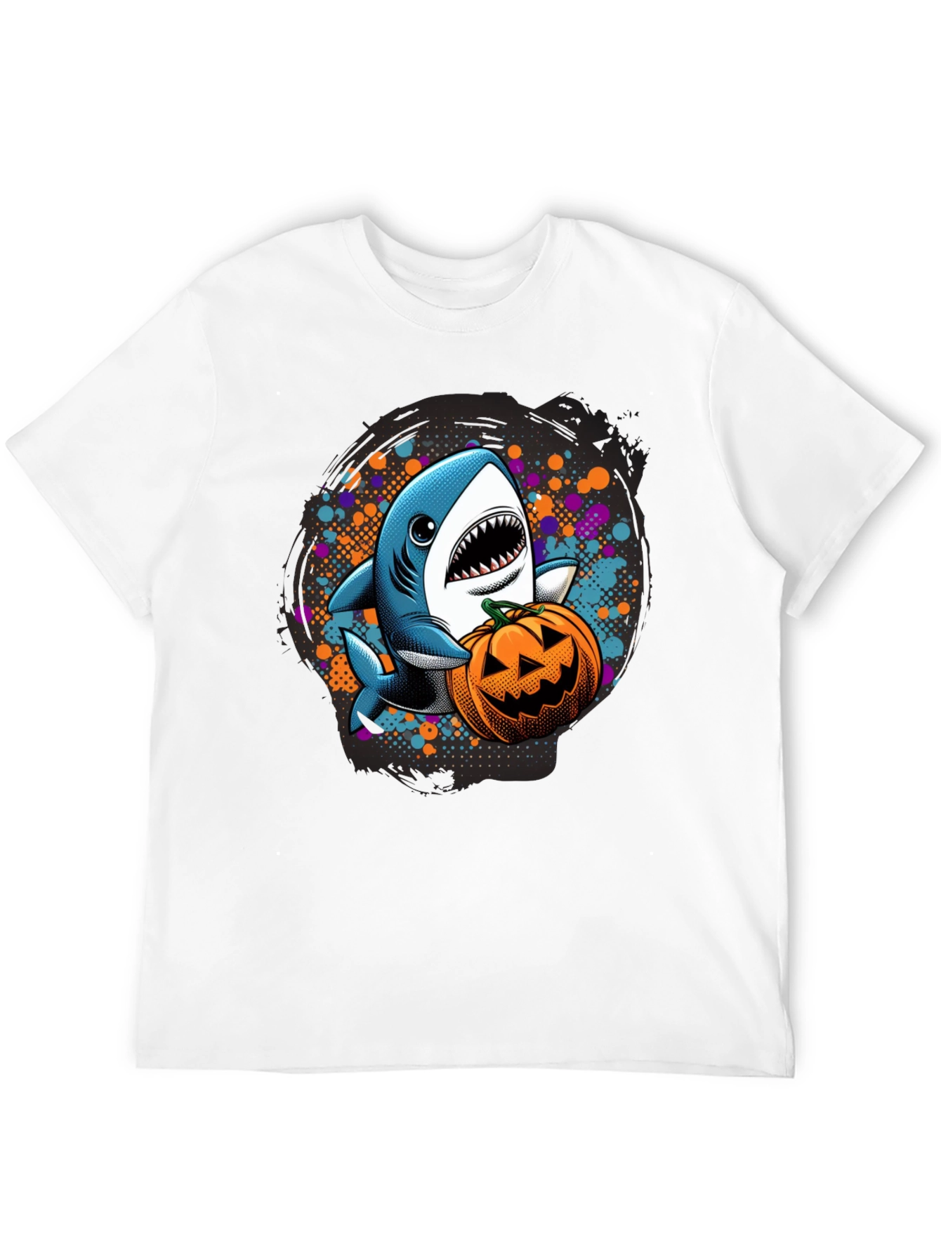 Shark and Pumpkin Halloween T-Shirt