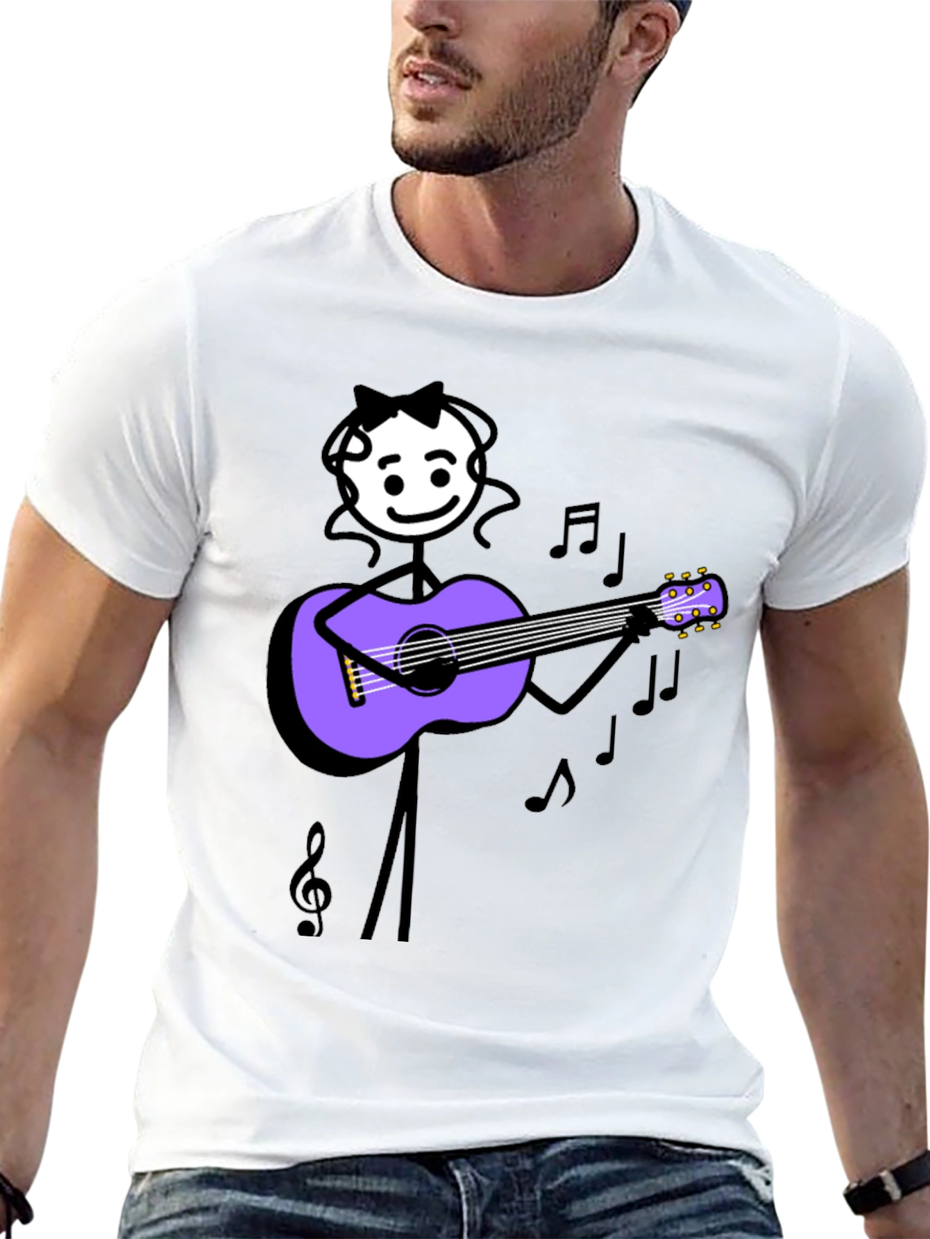 Stick Figure Musician Graphic Tee