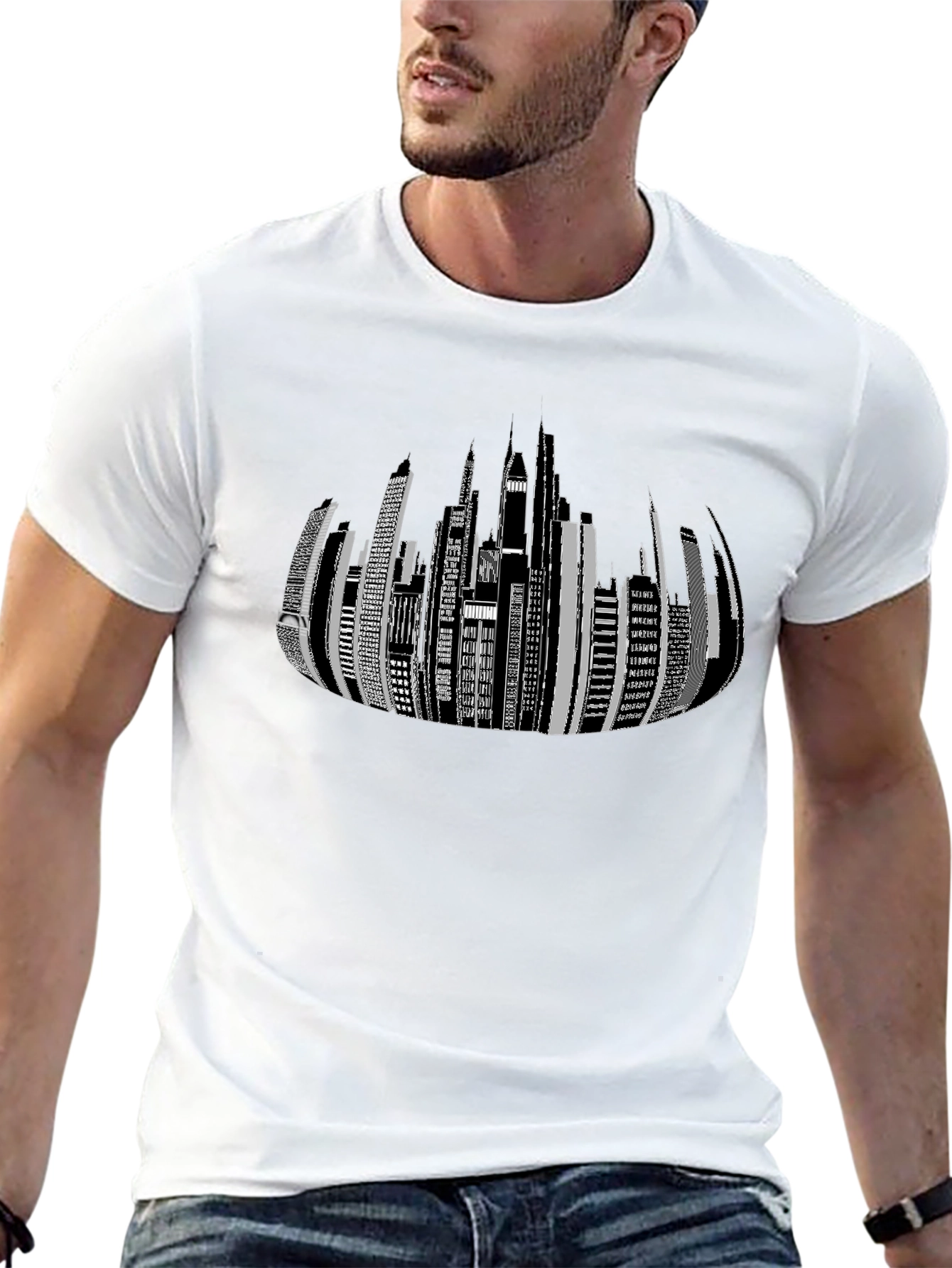 Modern Cityscape Graphic Tee - Stylish Urban Design