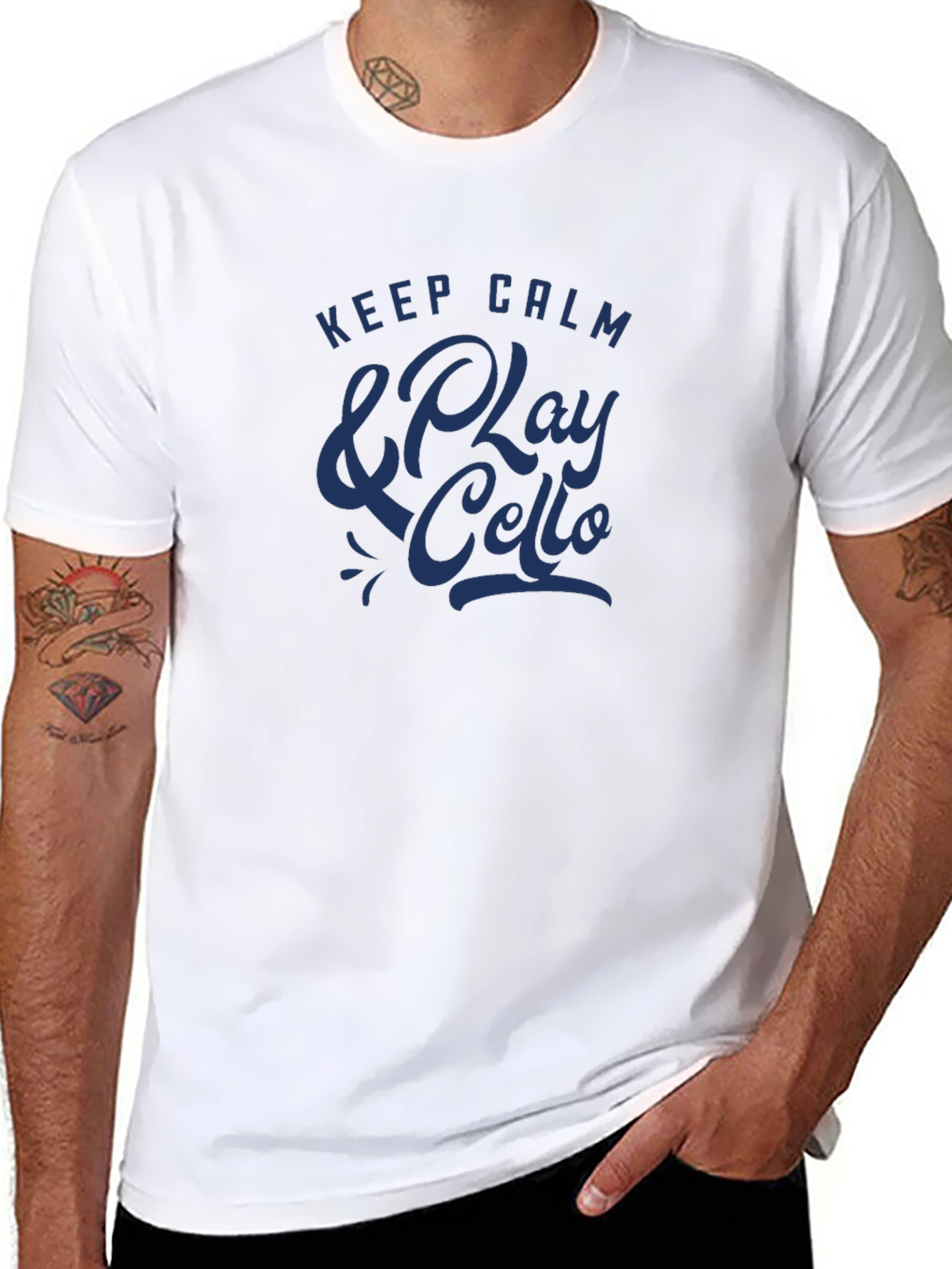 Keep Calm and Play Cello Black T-Shirt