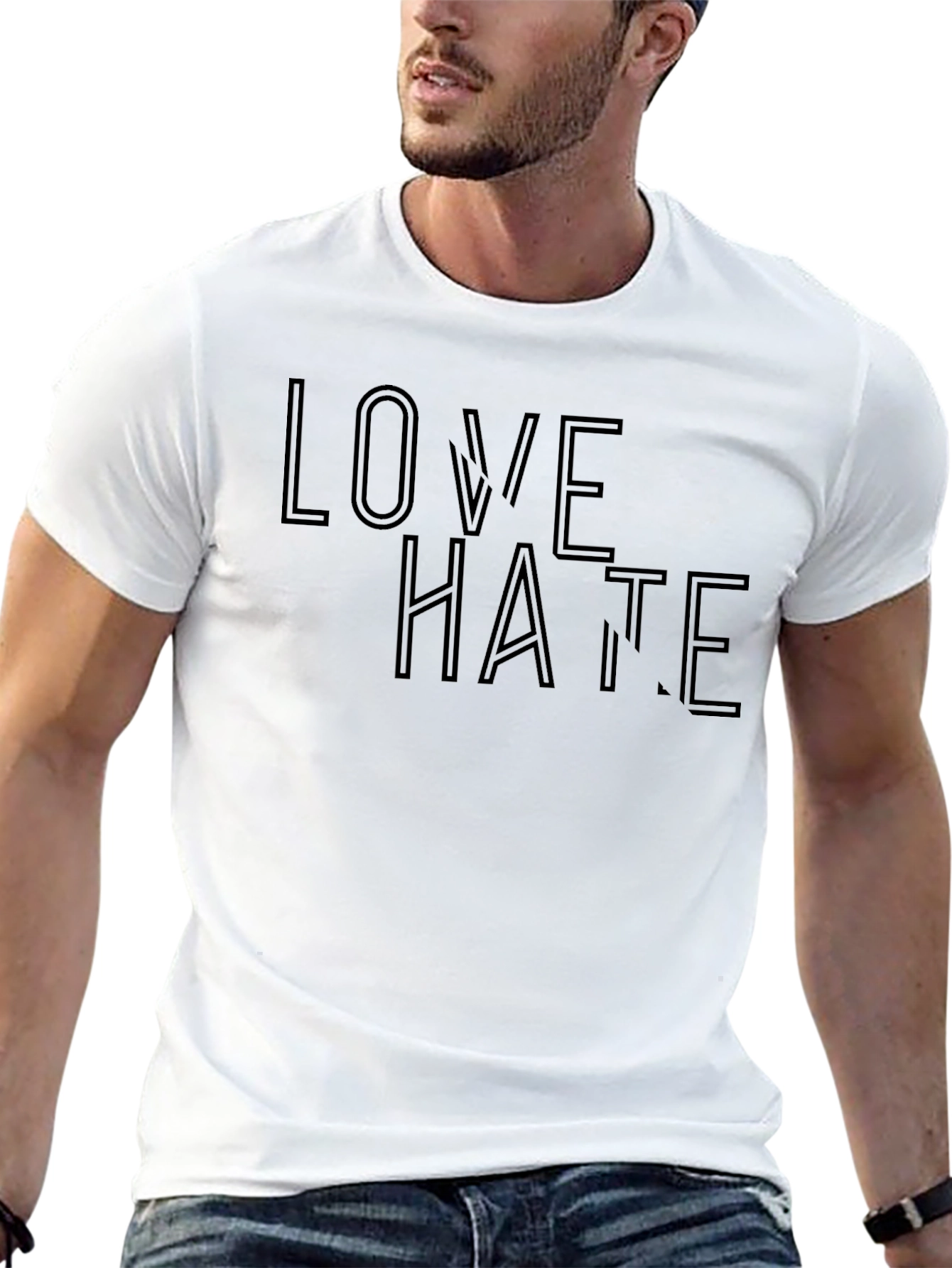 Love Hate Graphic T-Shirt - Black