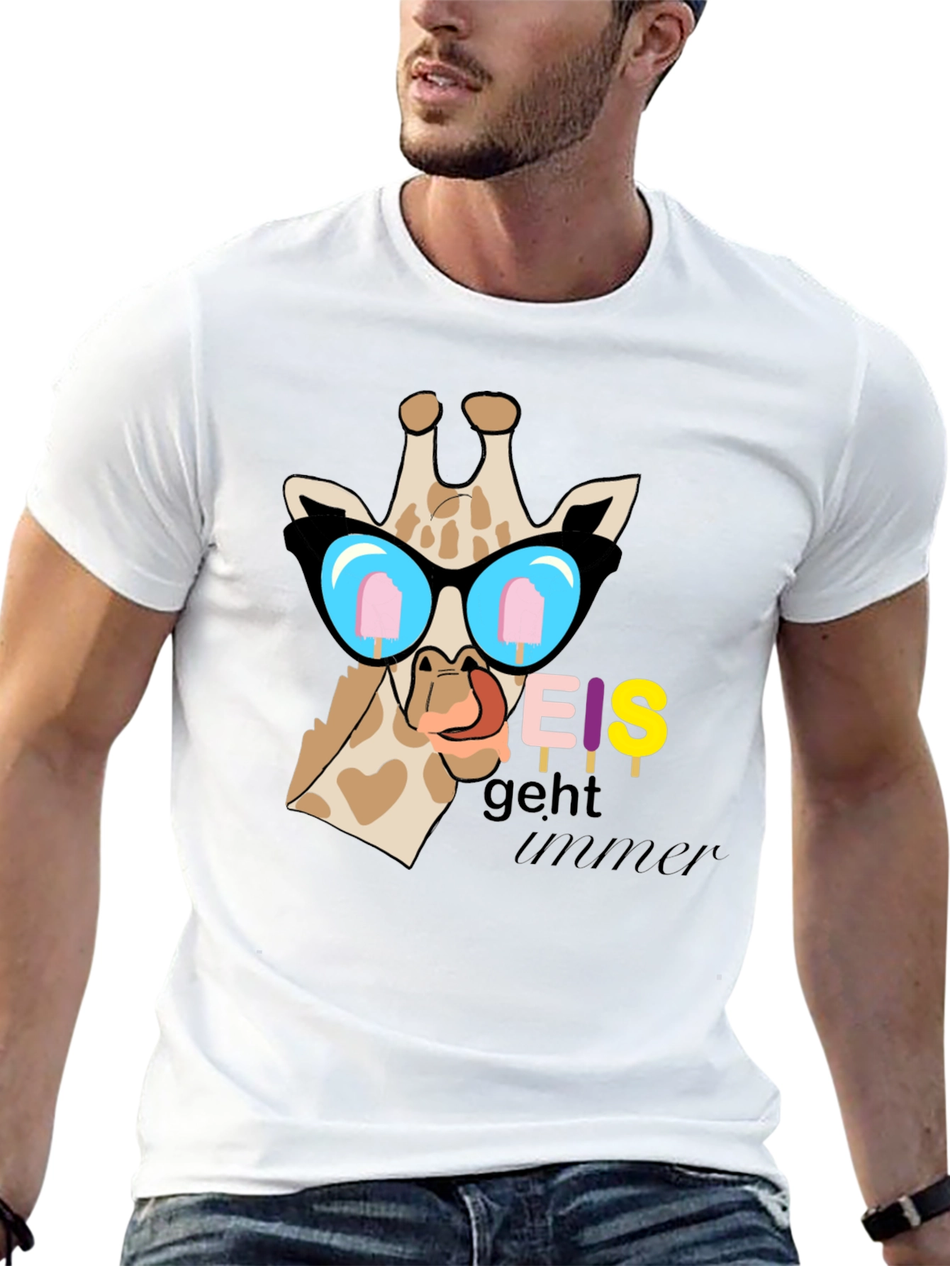 Cool Giraffe Eis Geht Immer Graphic T-Shirt