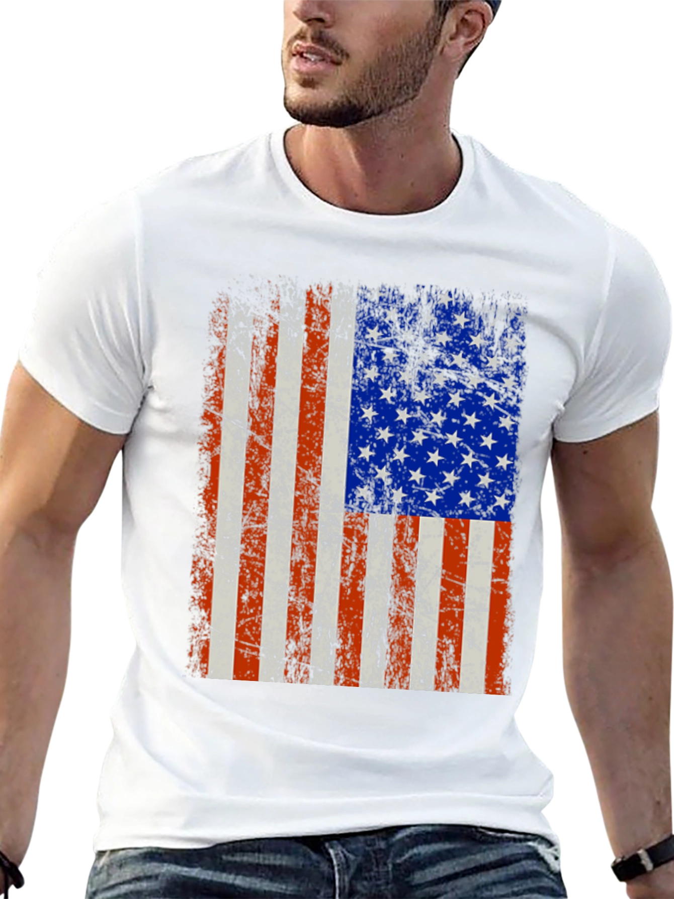 Distressed American Flag Graphic Tee