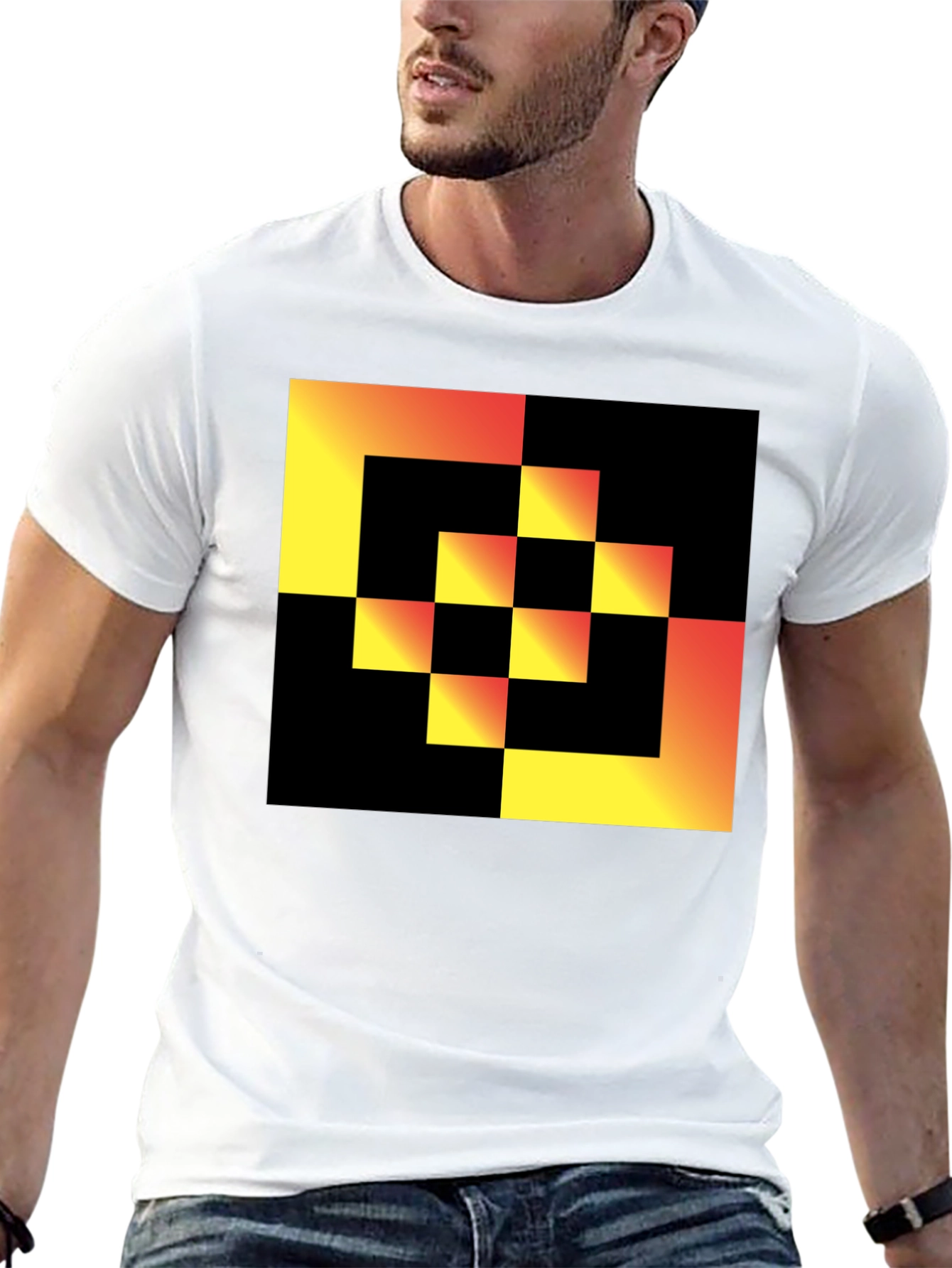 Geometric Gradient Square T-Shirt