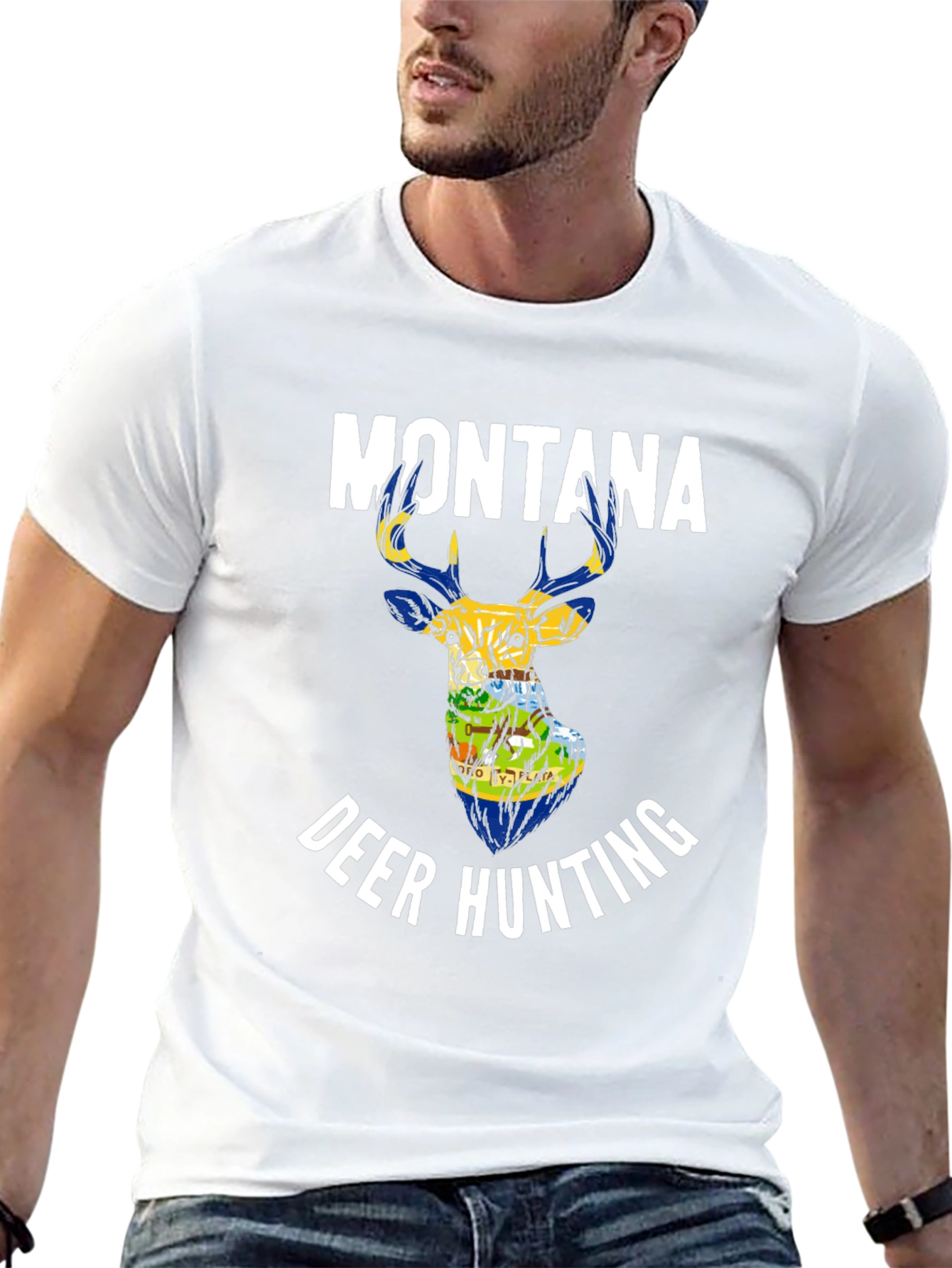Montana Deer Hunting Graphic T-Shirt
