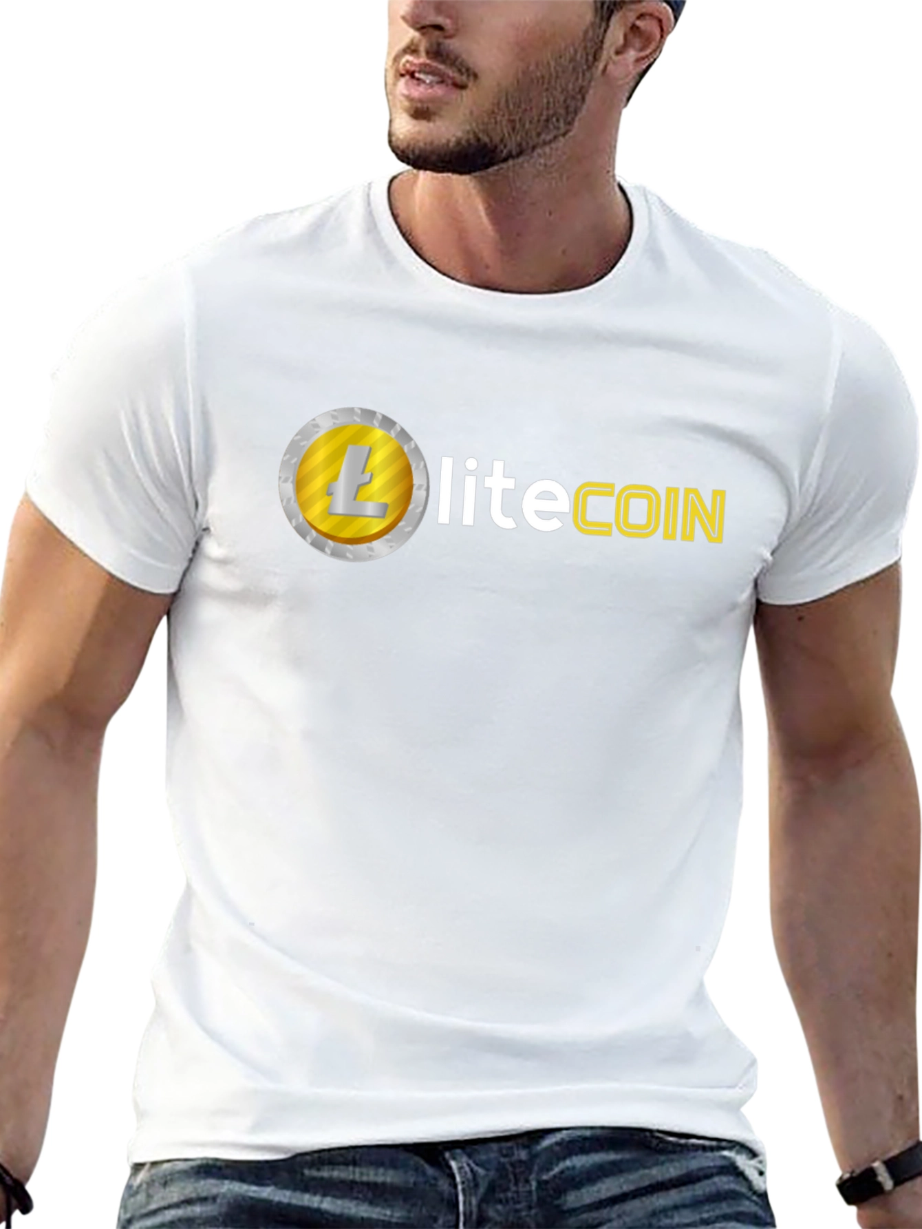 Litecoin Crypto Tee - Black Cotton Graphic T-Shirt