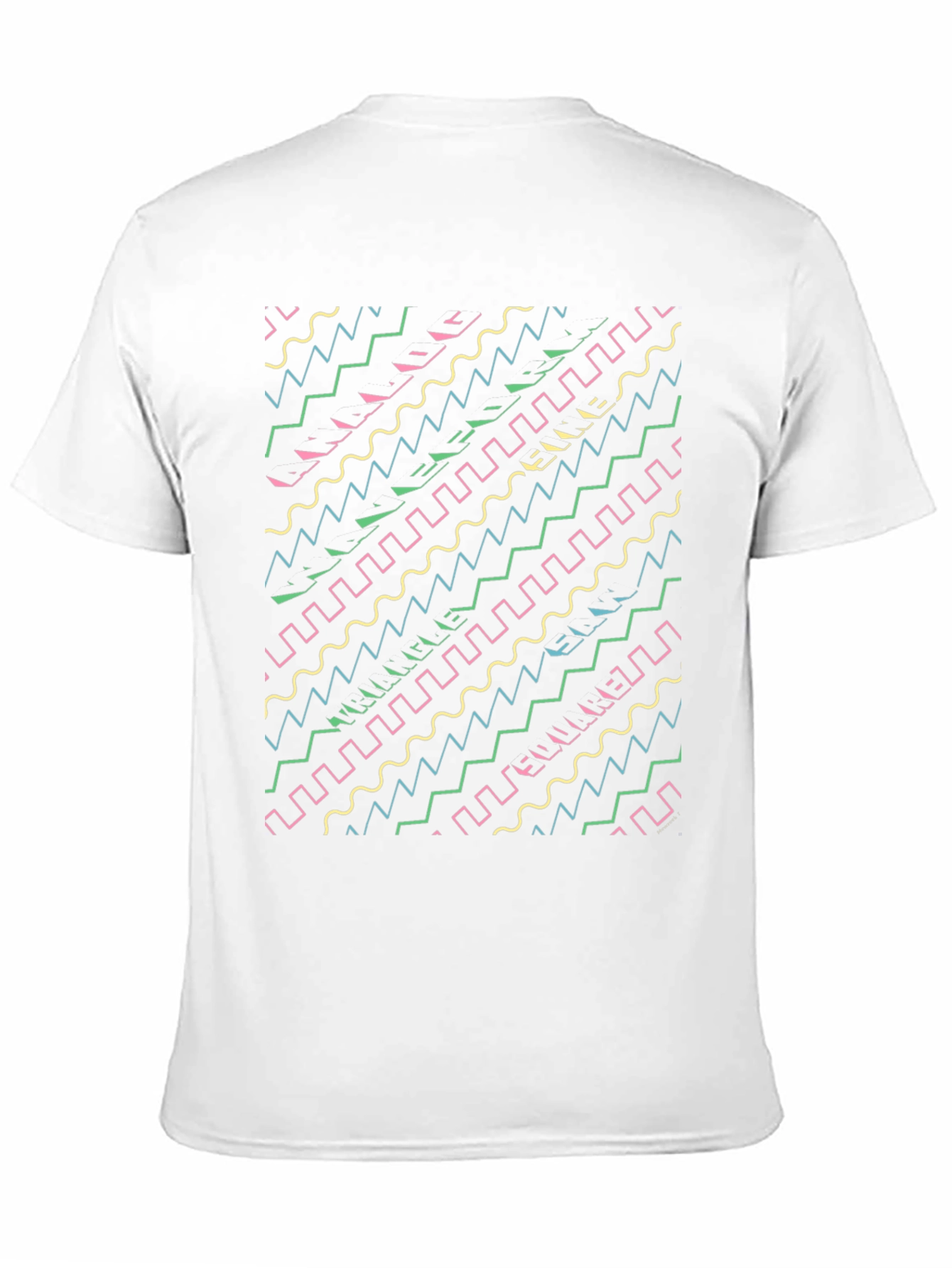 Retro Wave Pattern T-Shirt - Black