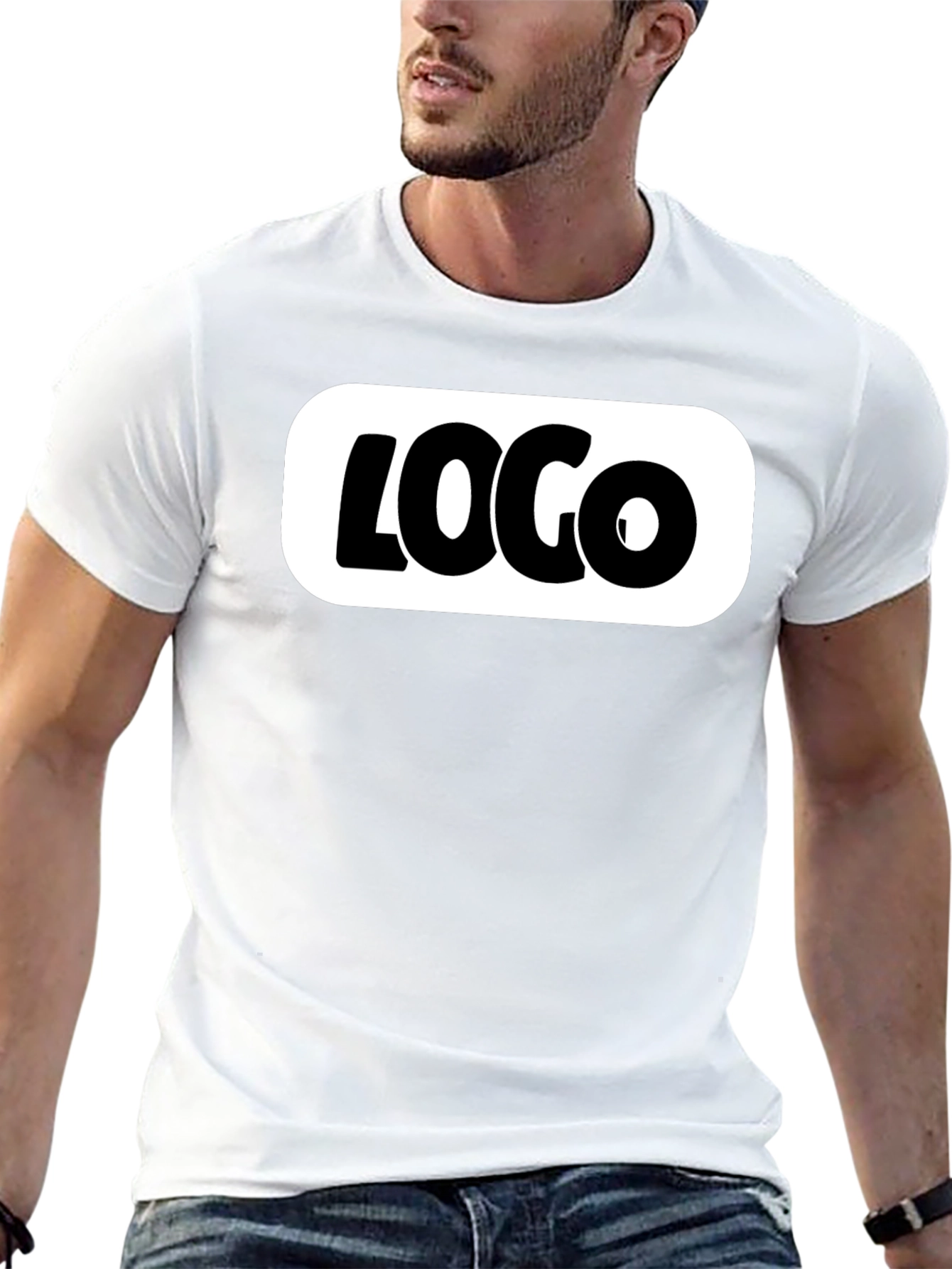 Black T-Shirt with Bold White Logo