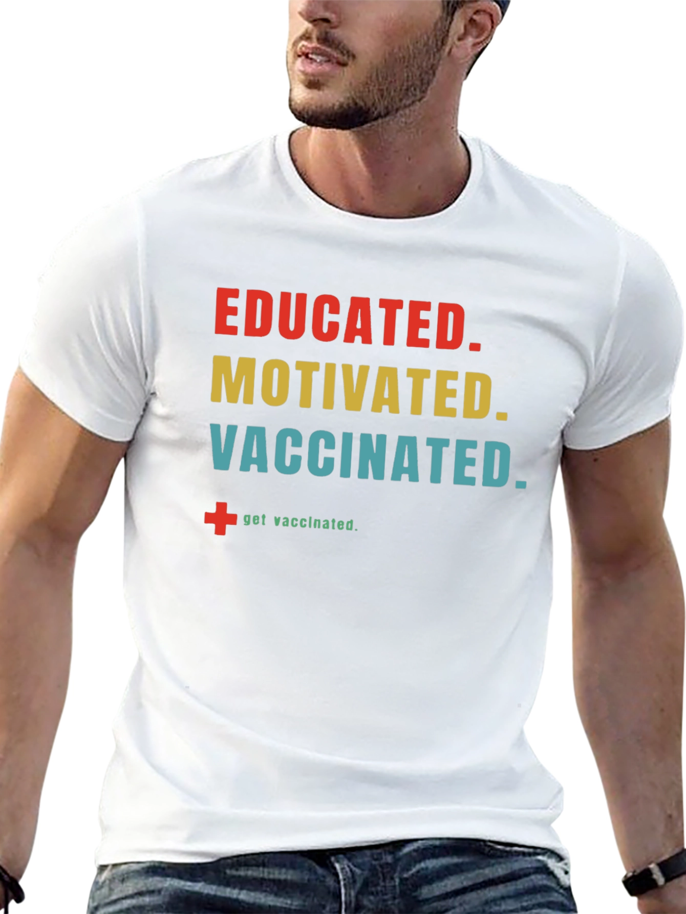Educated Motivated Vaccinated Black T-Shirt