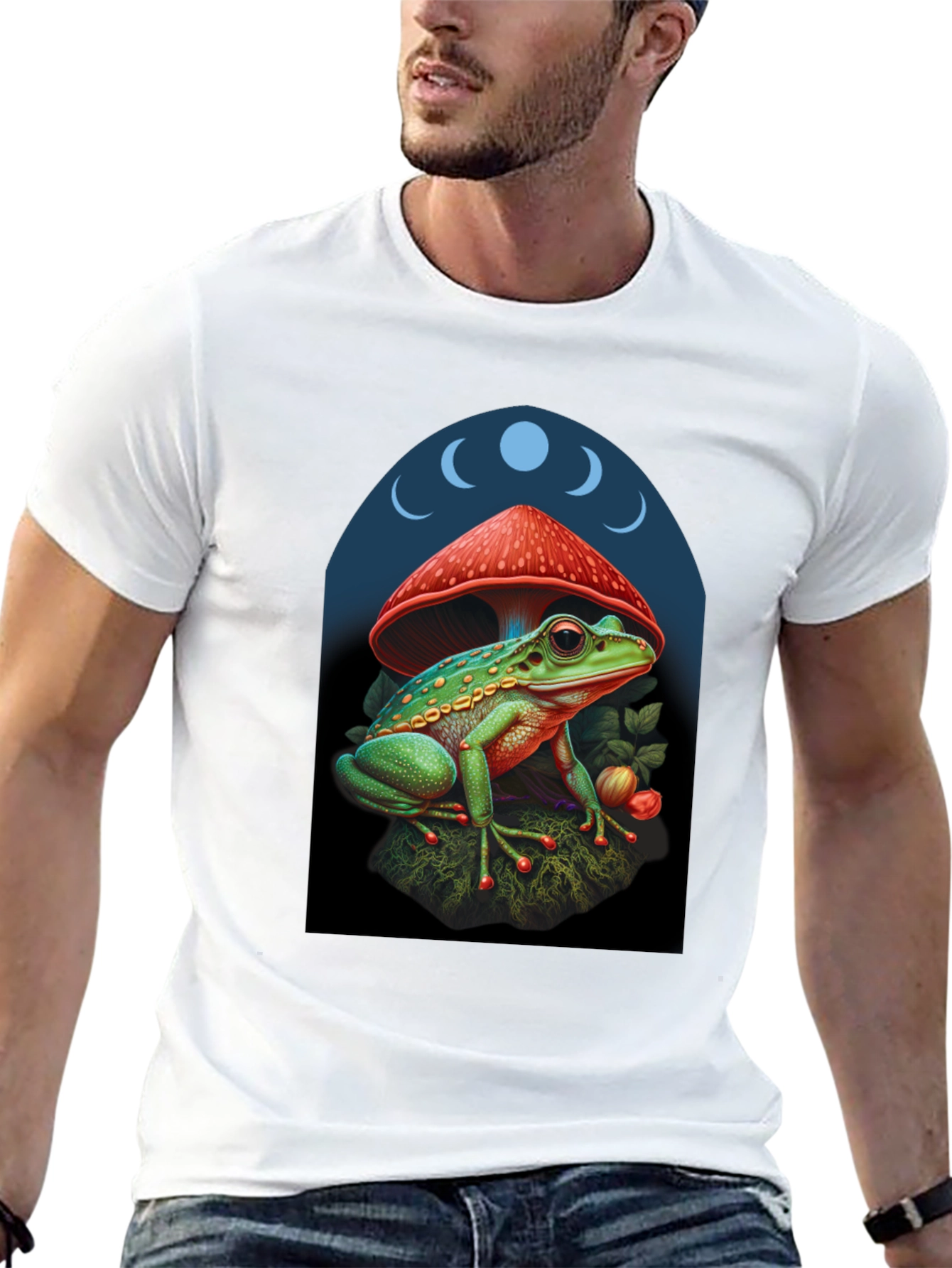 Frog Under Mushroom Graphic Tee