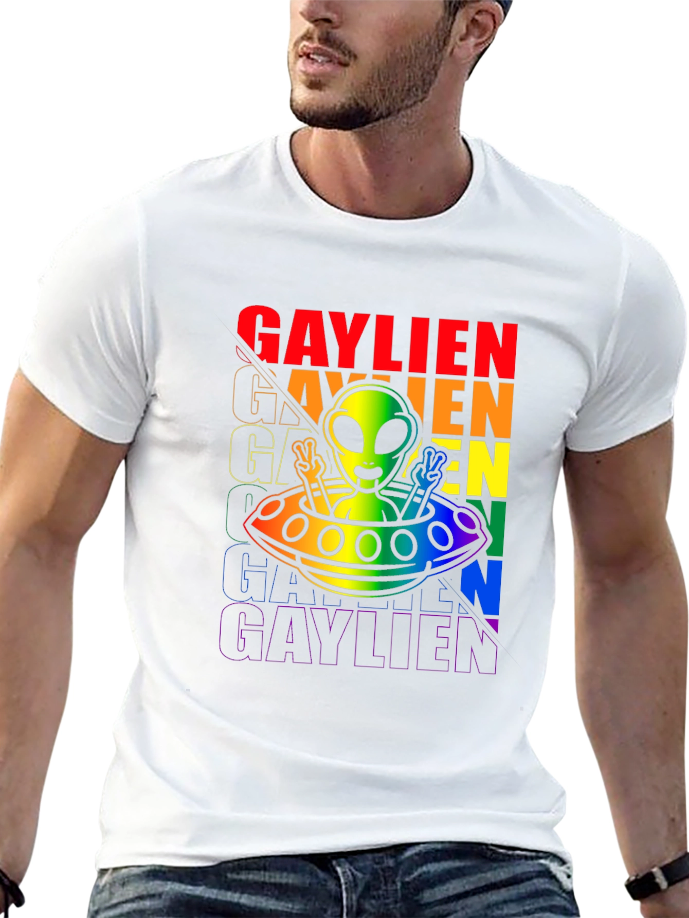 Gaylien Graphic Tee - Pride Alien T-Shirt