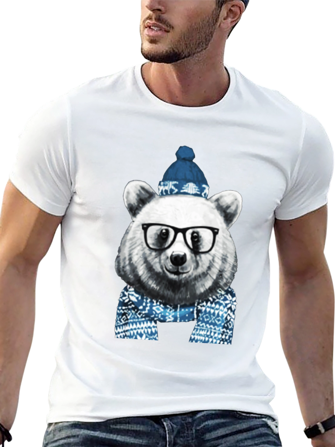 Bear with Glasses T-Shirt - Winter Edition