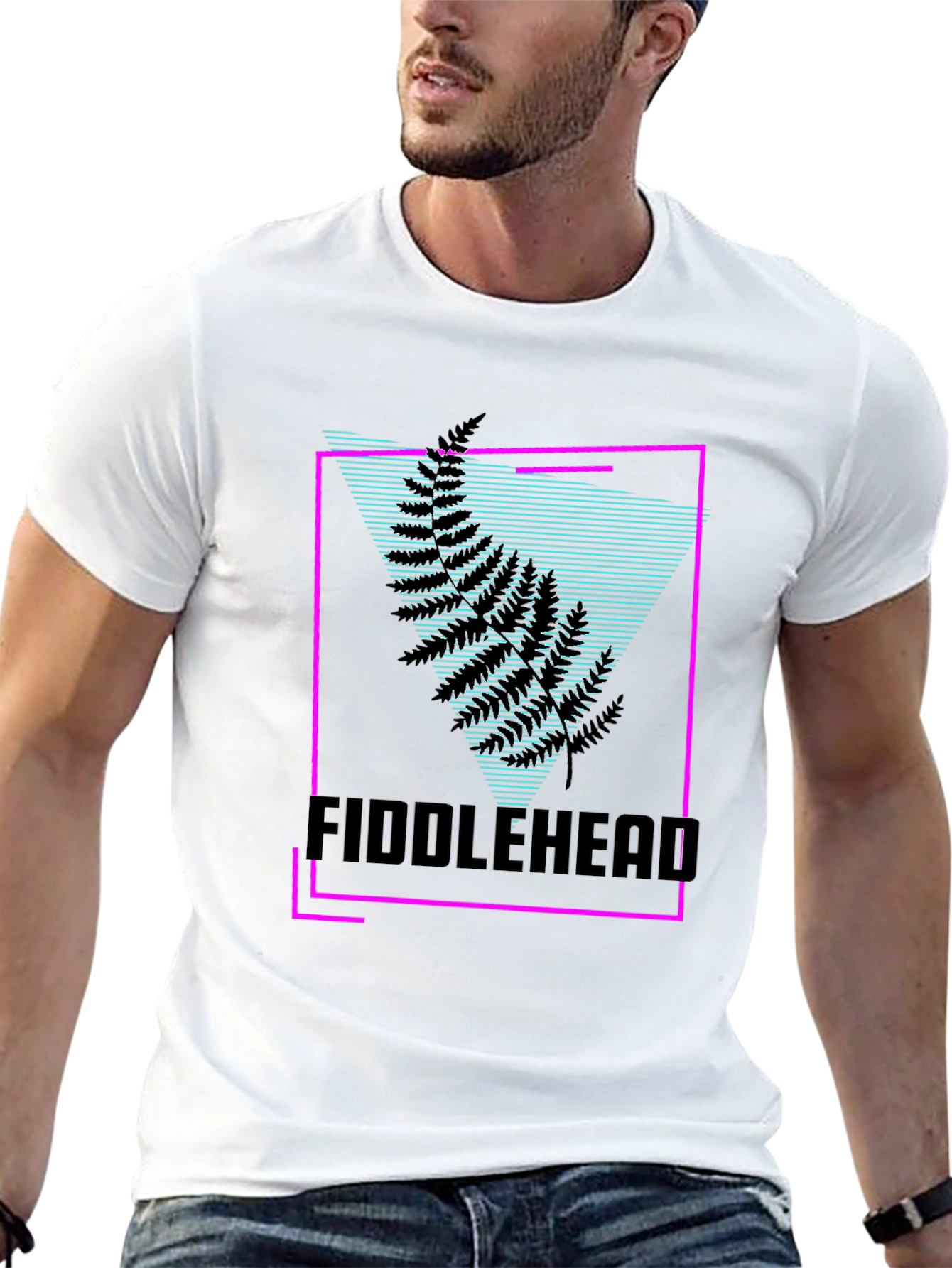 Fiddlehead Graphic T-Shirt - Retro Synthwave Design