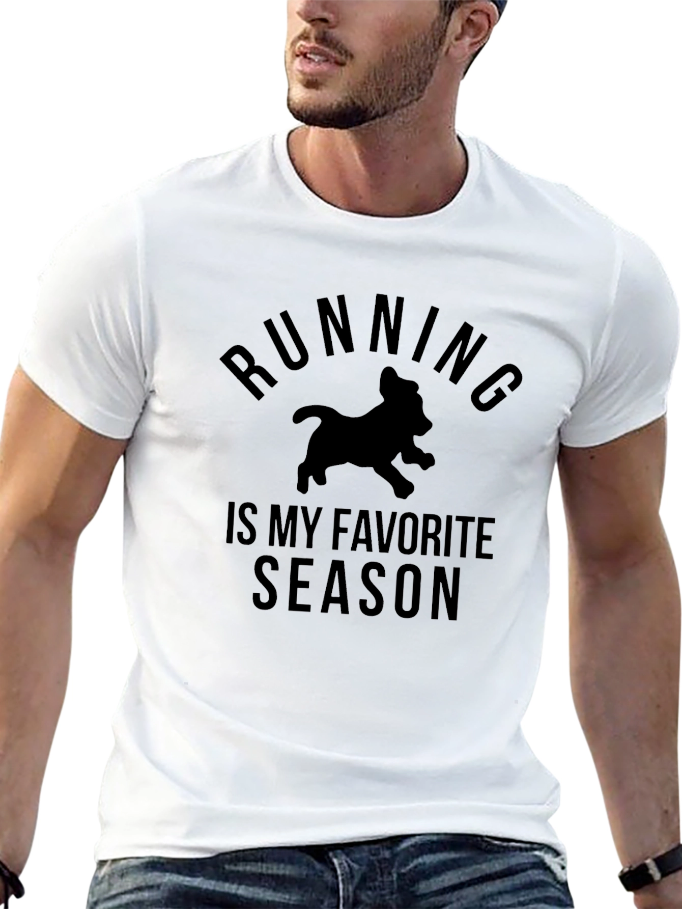Running Is My Favorite Season Black Graphic Tee