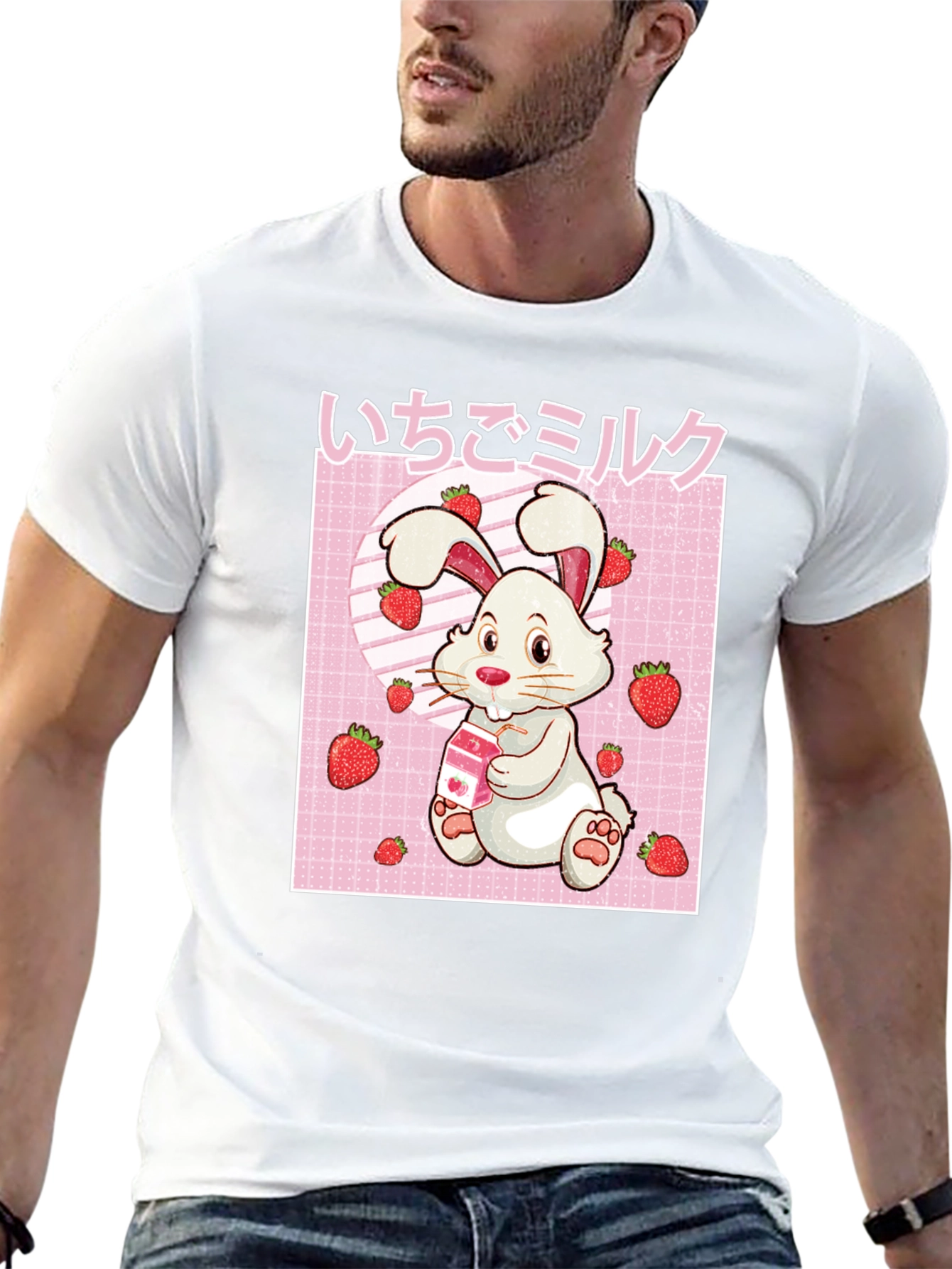 Cute Strawberry Milk Rabbit T-Shirt