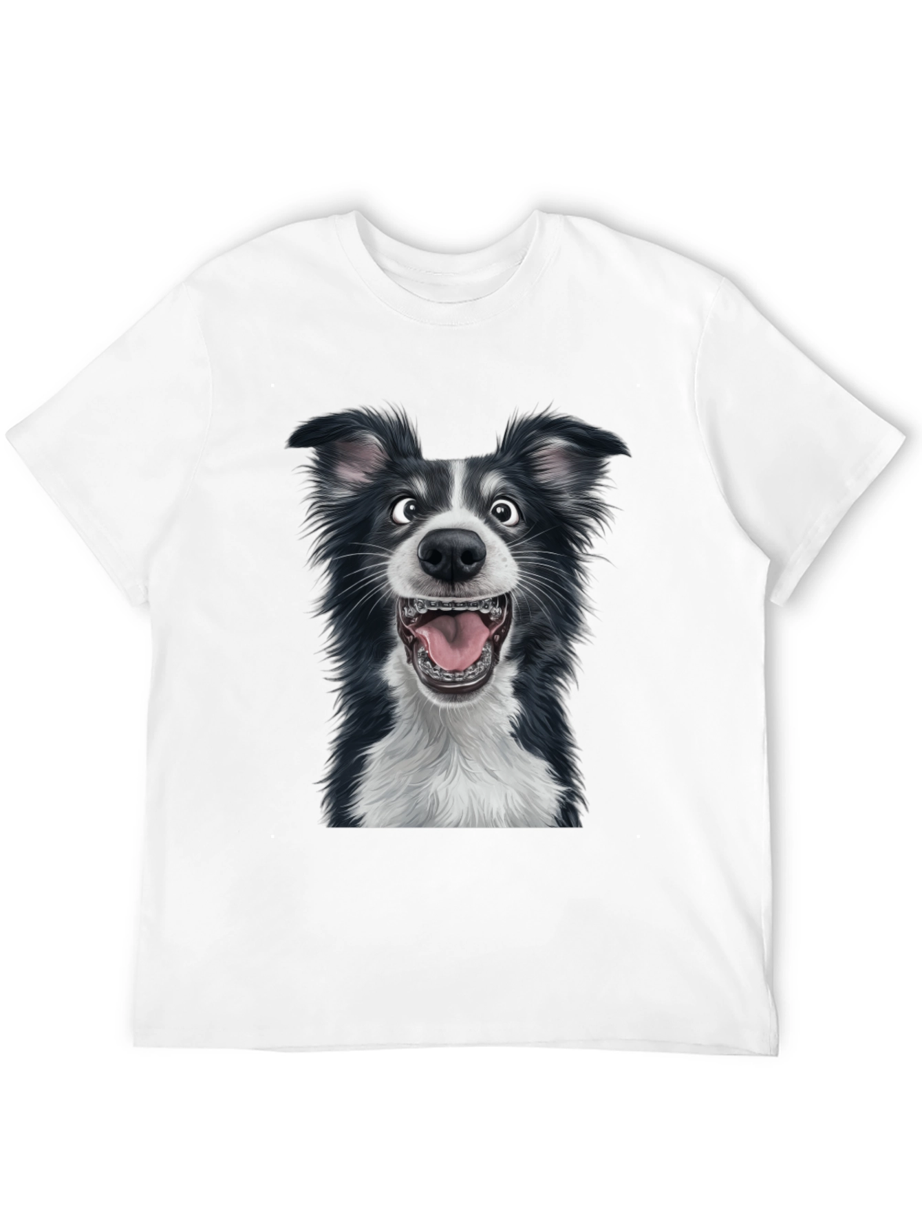 Funny Dog Graphic Tee - Black Cotton Blend T-Shirt