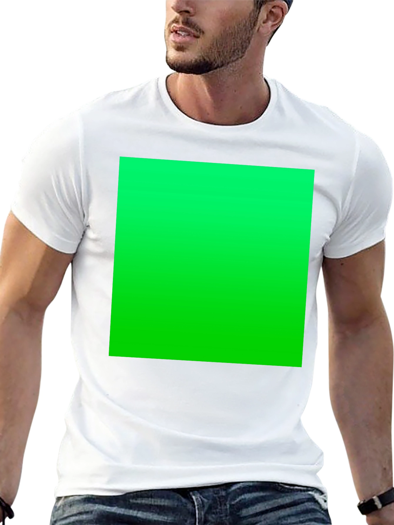 Black T-Shirt with Vibrant Green Graphic