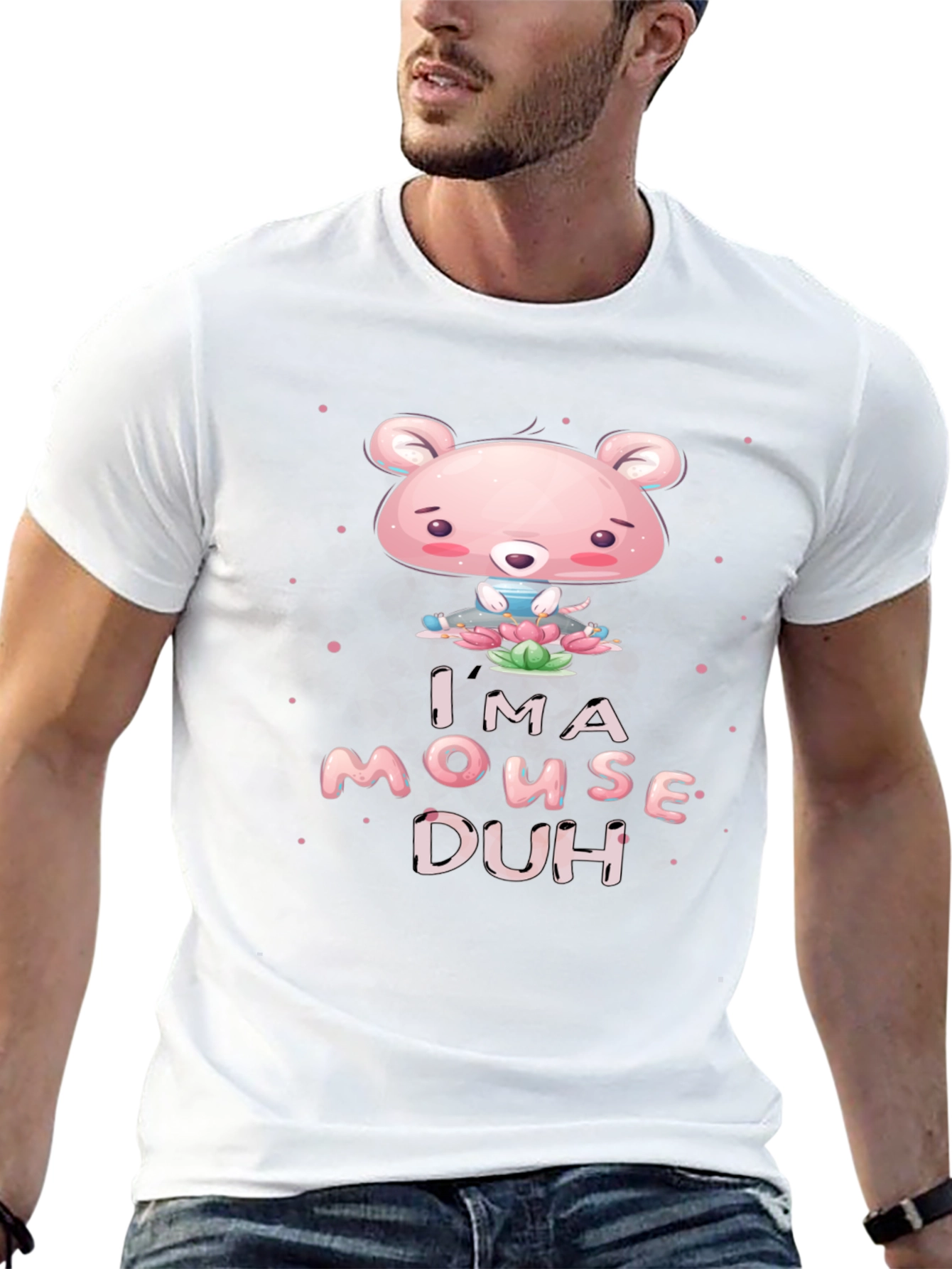 Im A Mouse Duh! Black Graphic T-Shirt