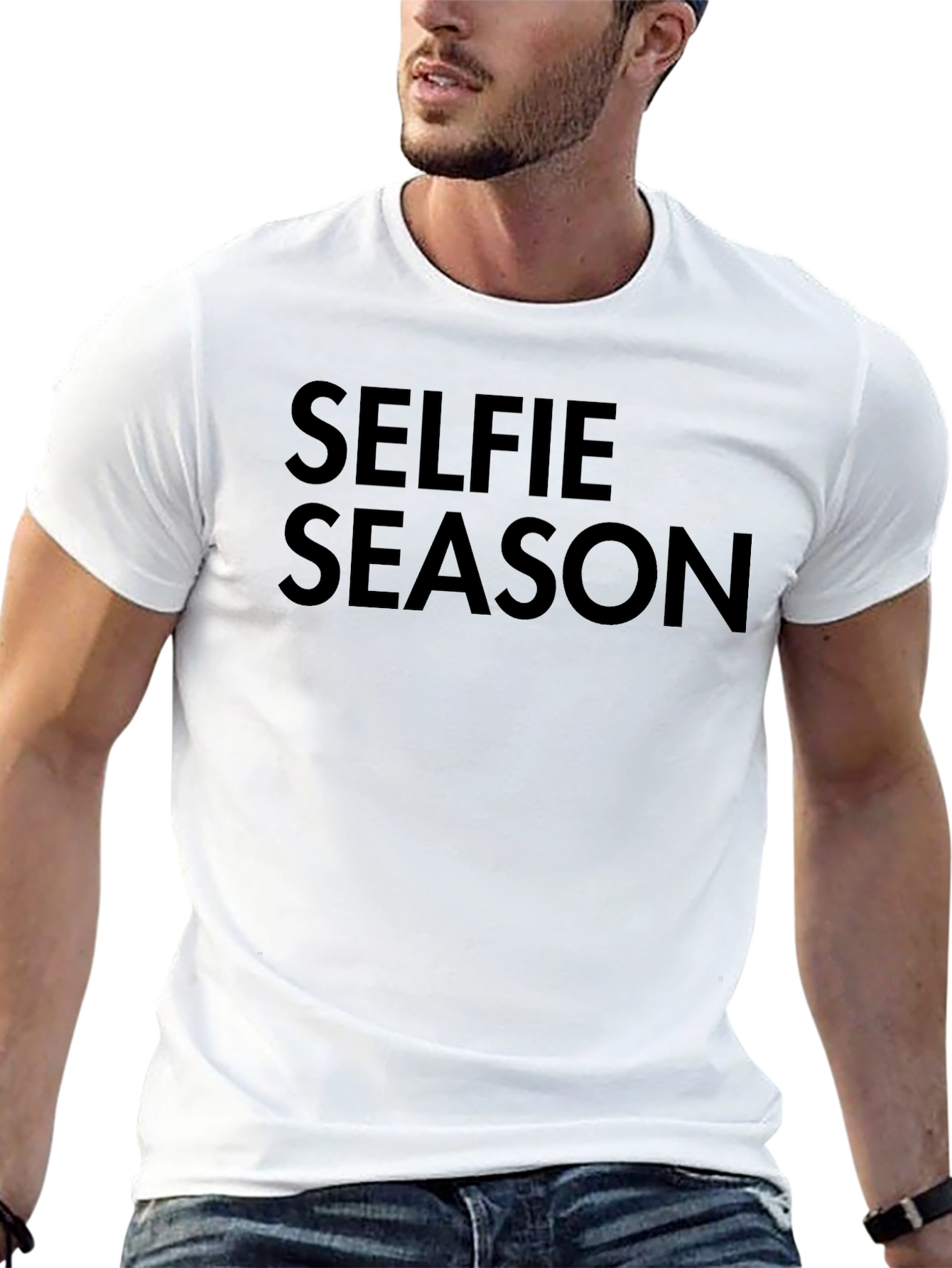 Selfie Season Black Crew Neck T-Shirt