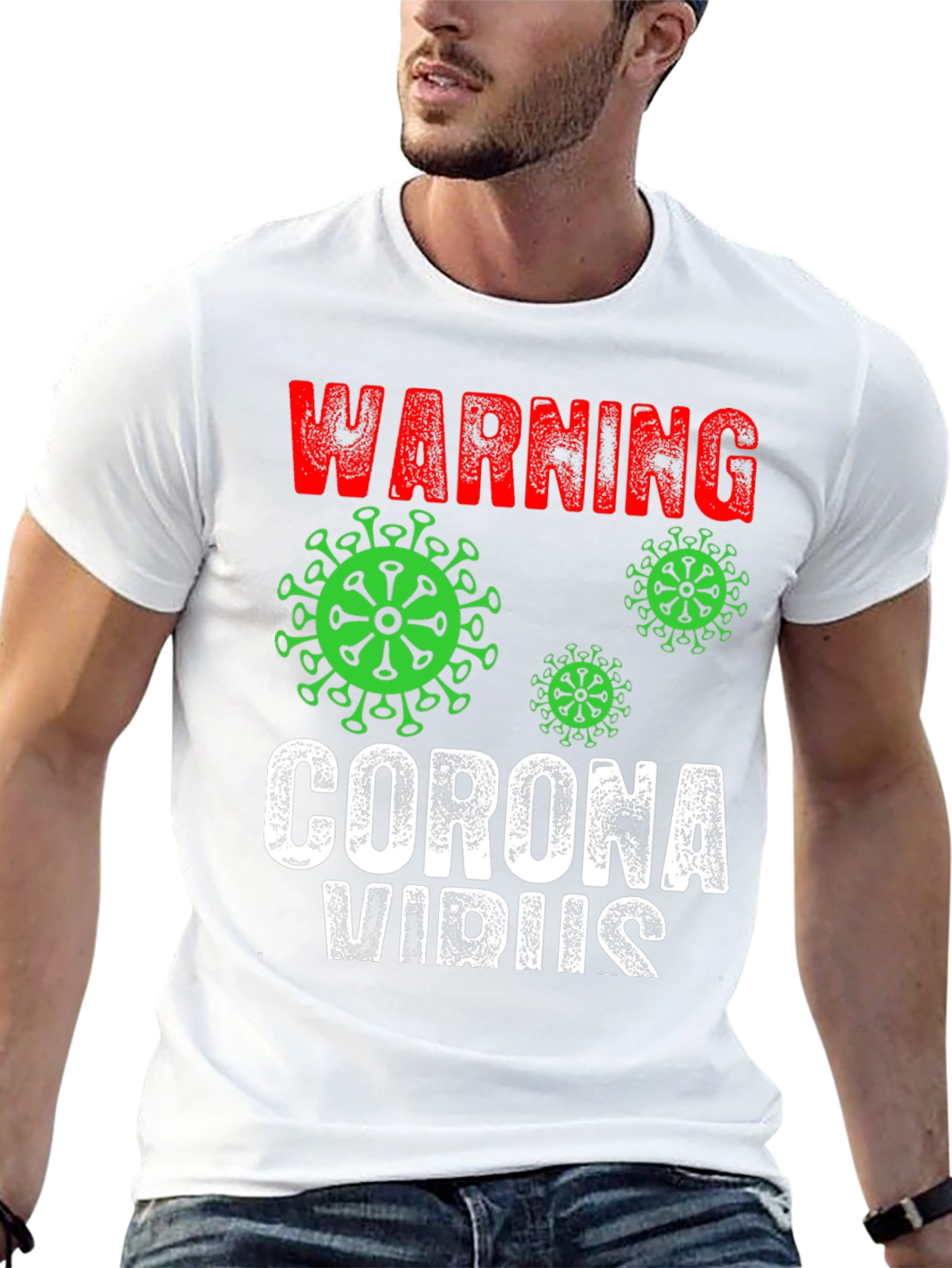 Warning Coronavirus T-Shirt Black Novelty Tee