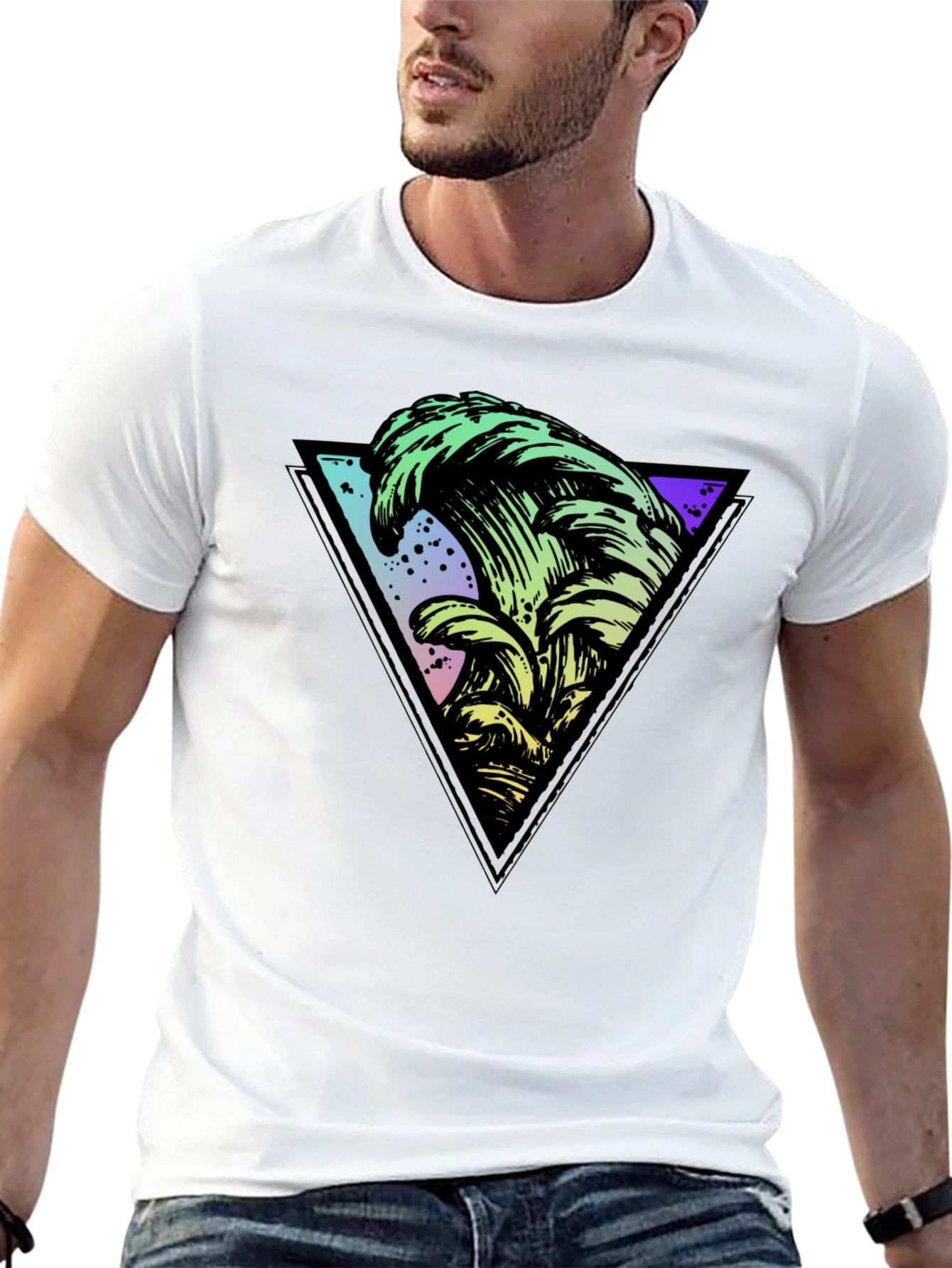 Retro Wave Triangle Graphic Tee