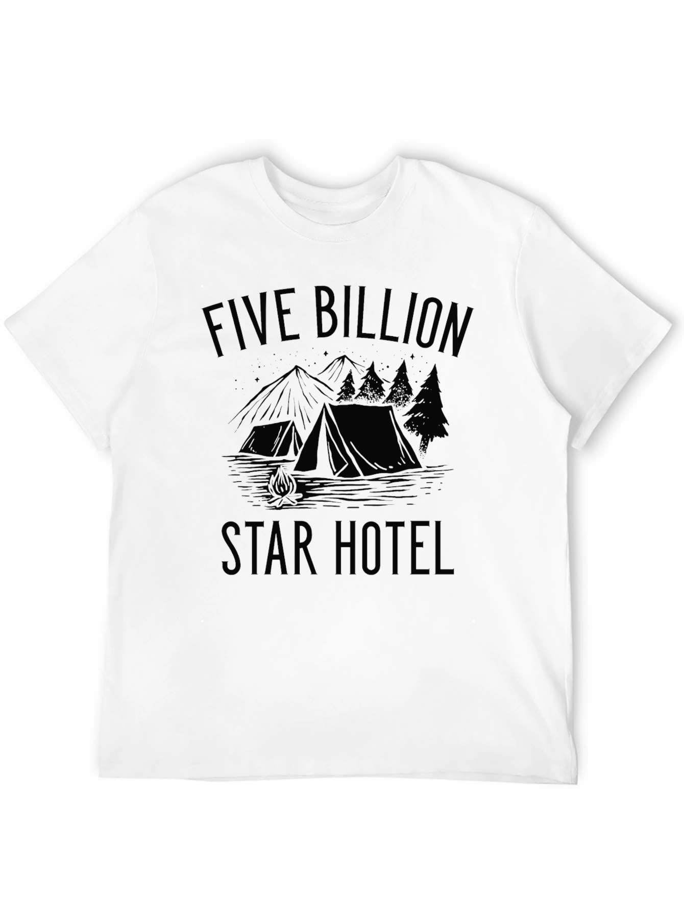 Five Billion Star Hotel Black Camping T-Shirt